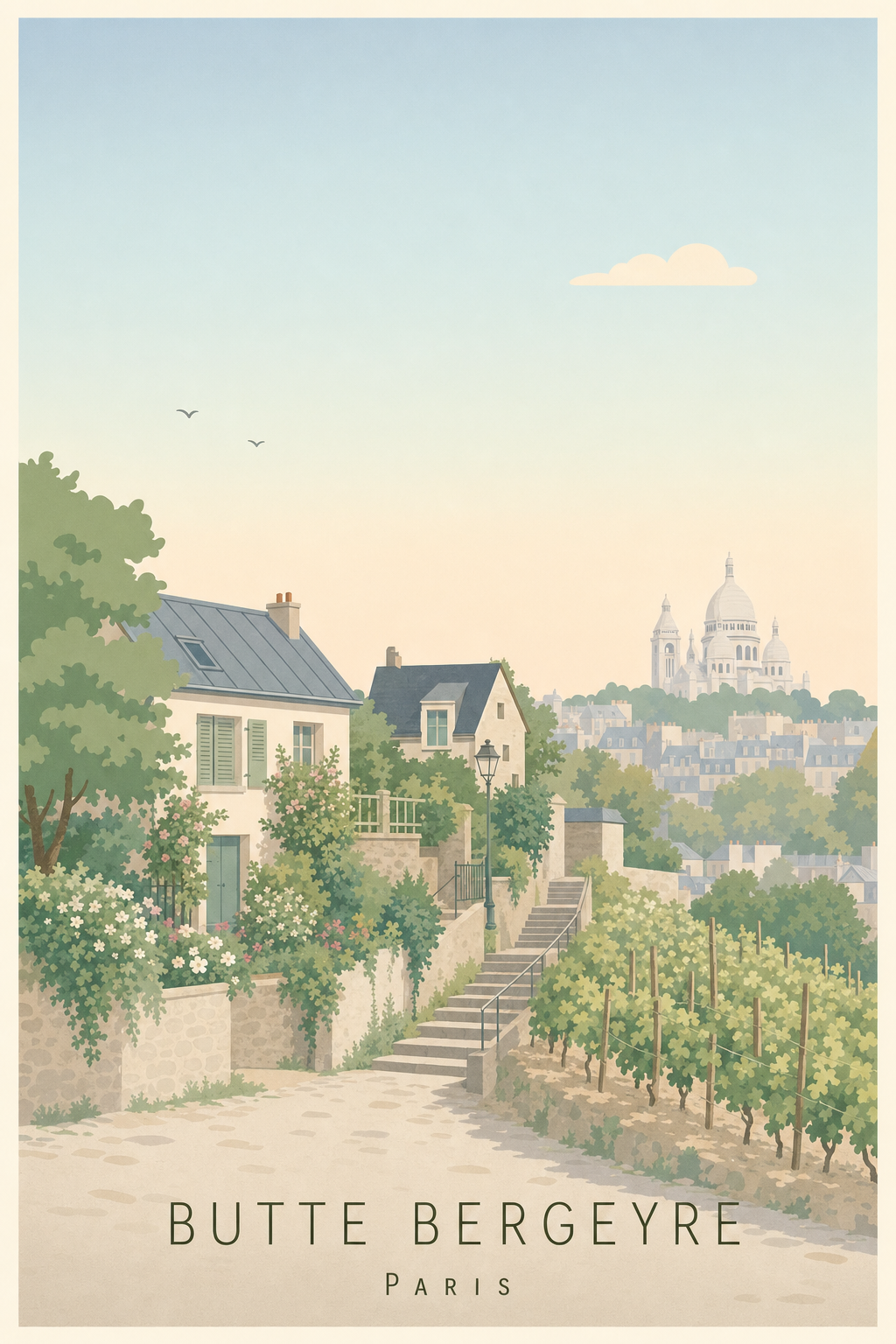 Affiche de la Butte Bergeyre à Paris