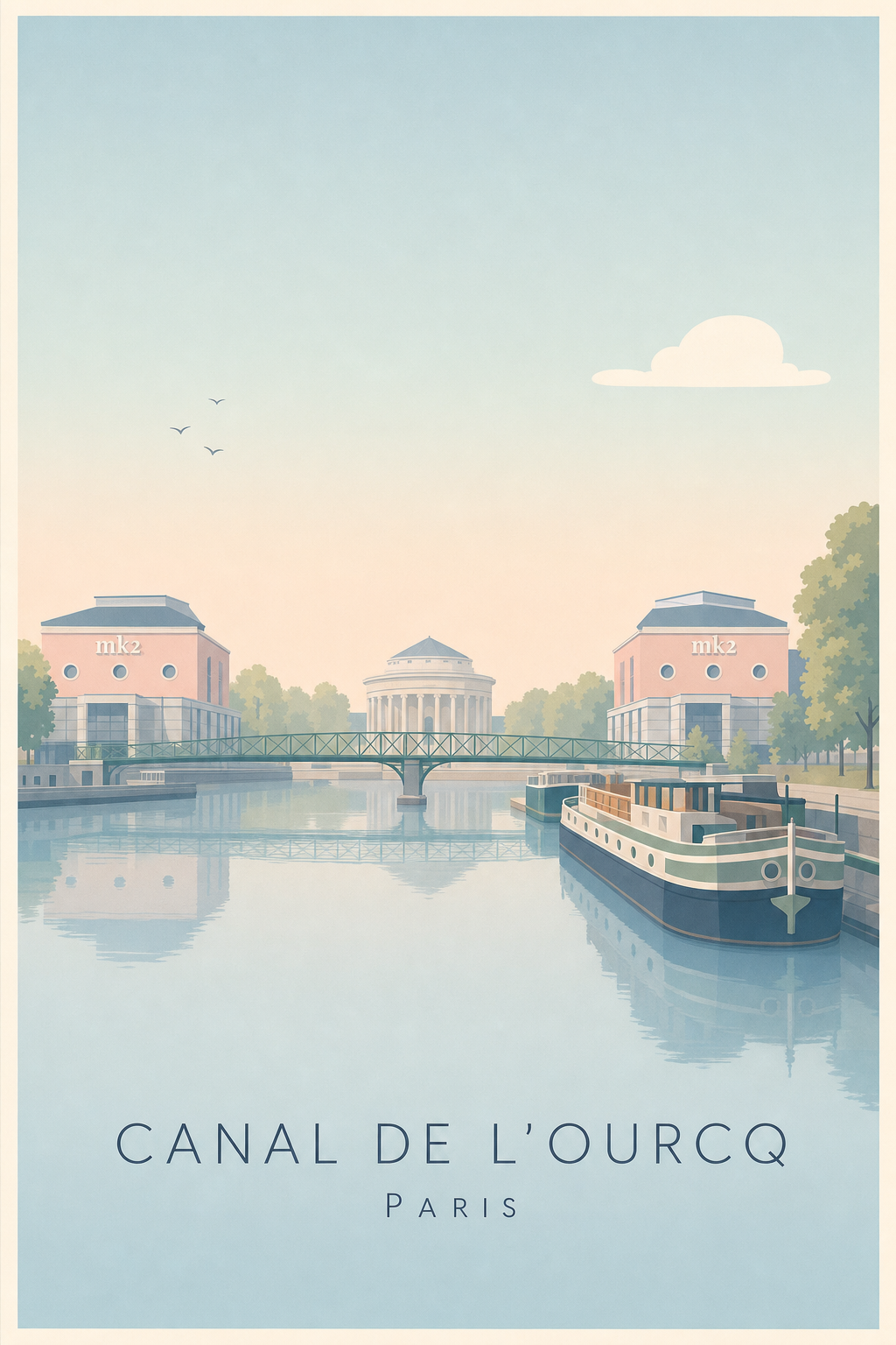 Affiche du Canal de l'Ourcq à Paris