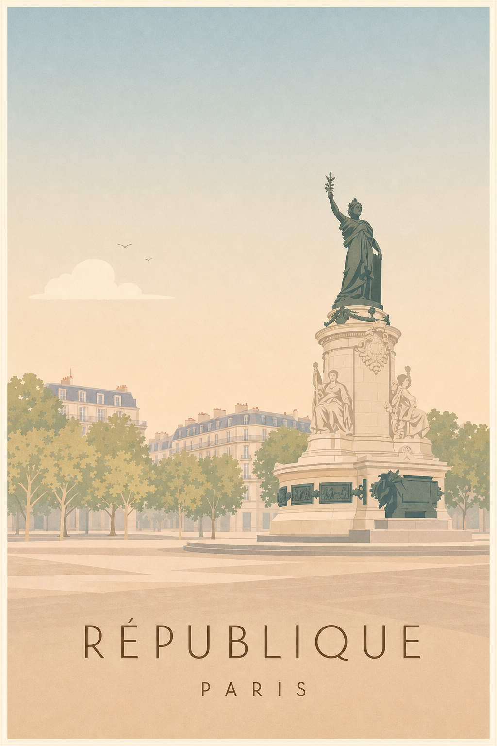 Affiche de la place de la République à Paris