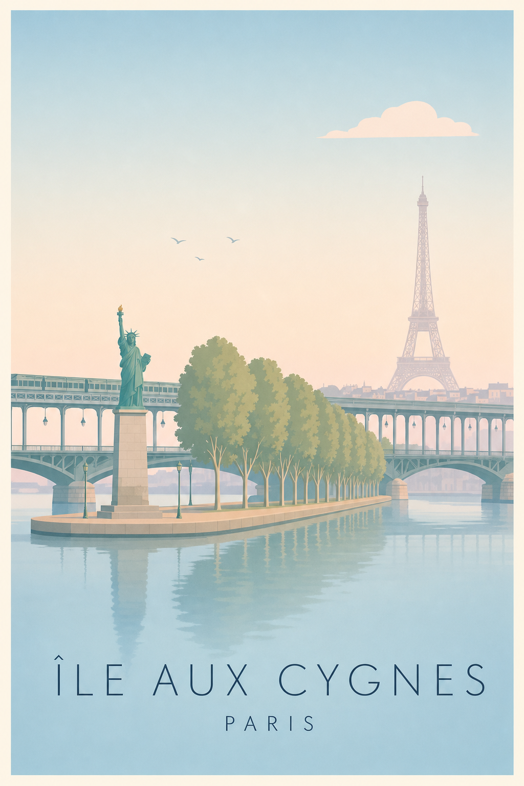 Affiche de l'Île aux Cygnes à Paris