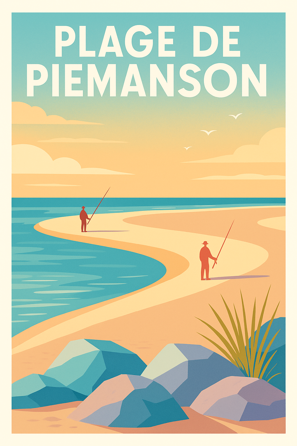 Affiche de Plage de Piemanson - L'esprit sauvage de la Camargue chez vous