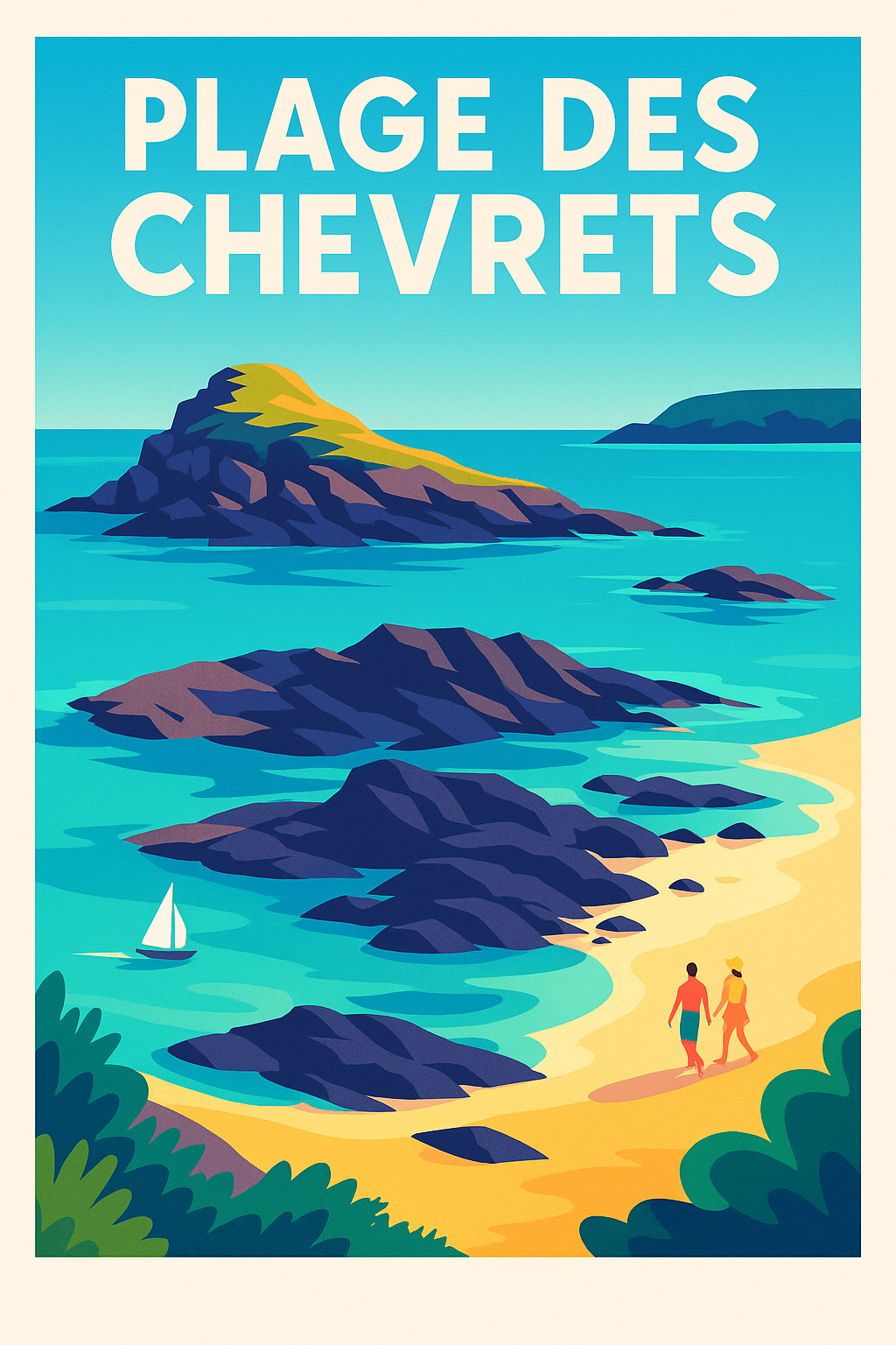 Affiche de Plage des Chevrets - L'éclat sauvage de la côte d'Émeraude