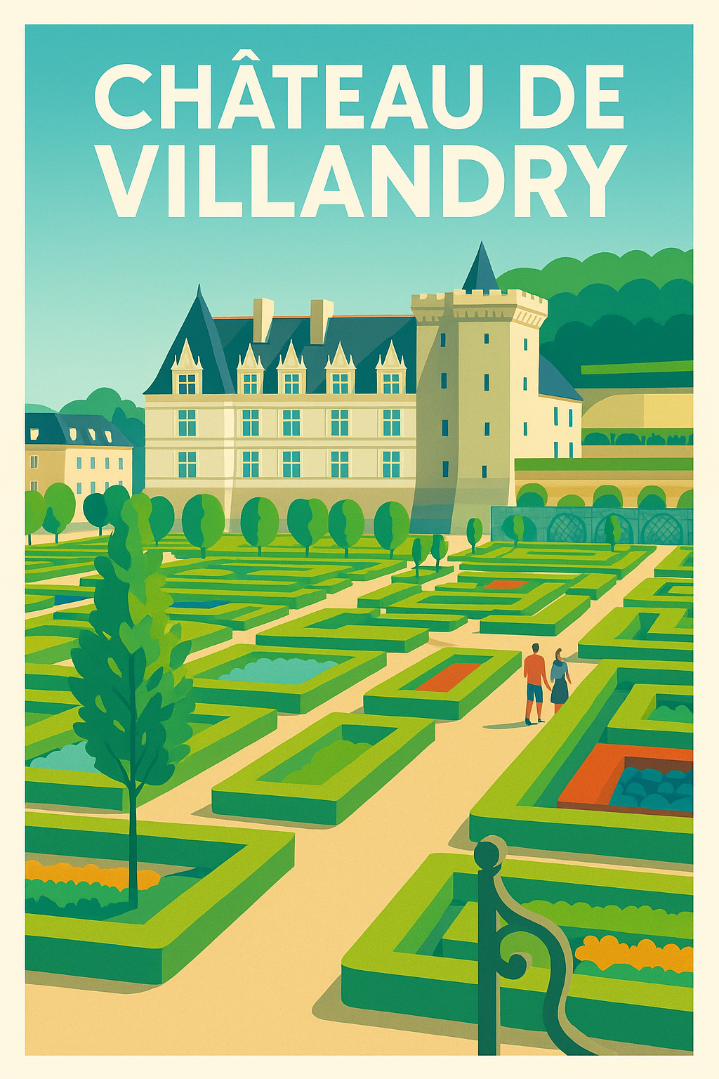 Affiche de Château de Villandry - L'élégance des jardins à la française