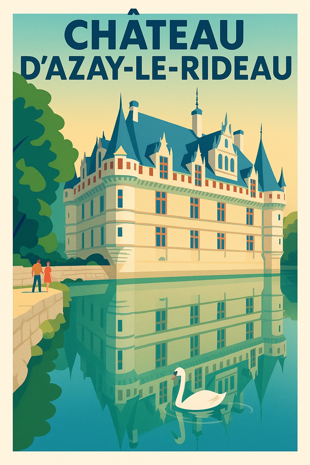Affiche de Château d'Azay-le-Rideau - L'élégance de la Renaissance au fil de l'eau