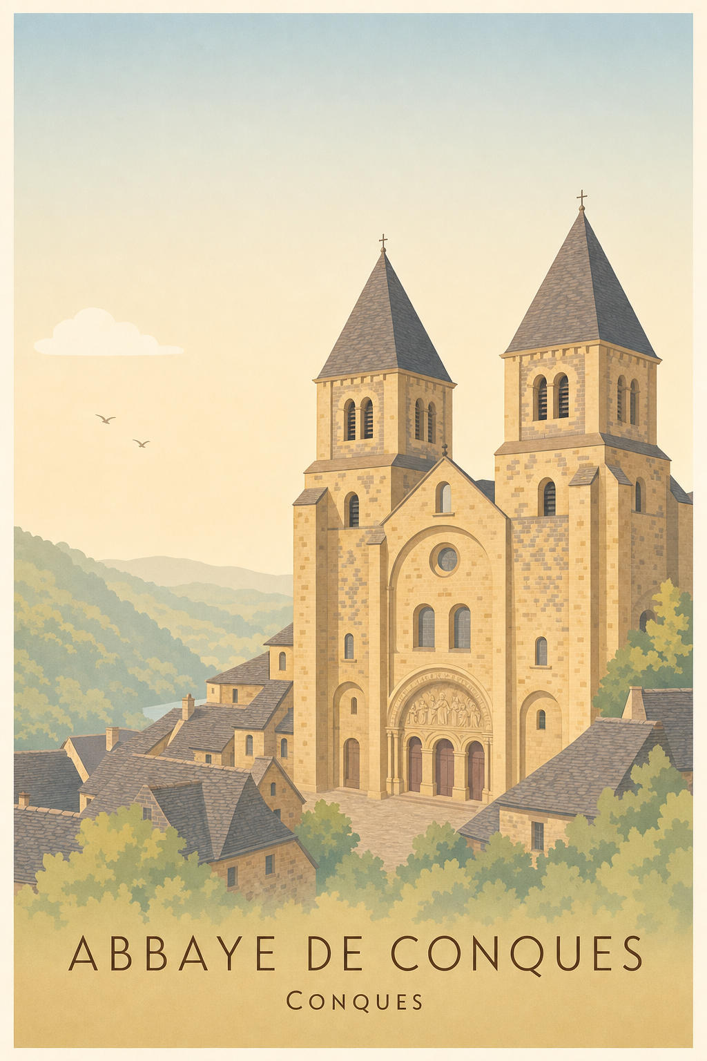 Affiche de l'Abbaye de Conques