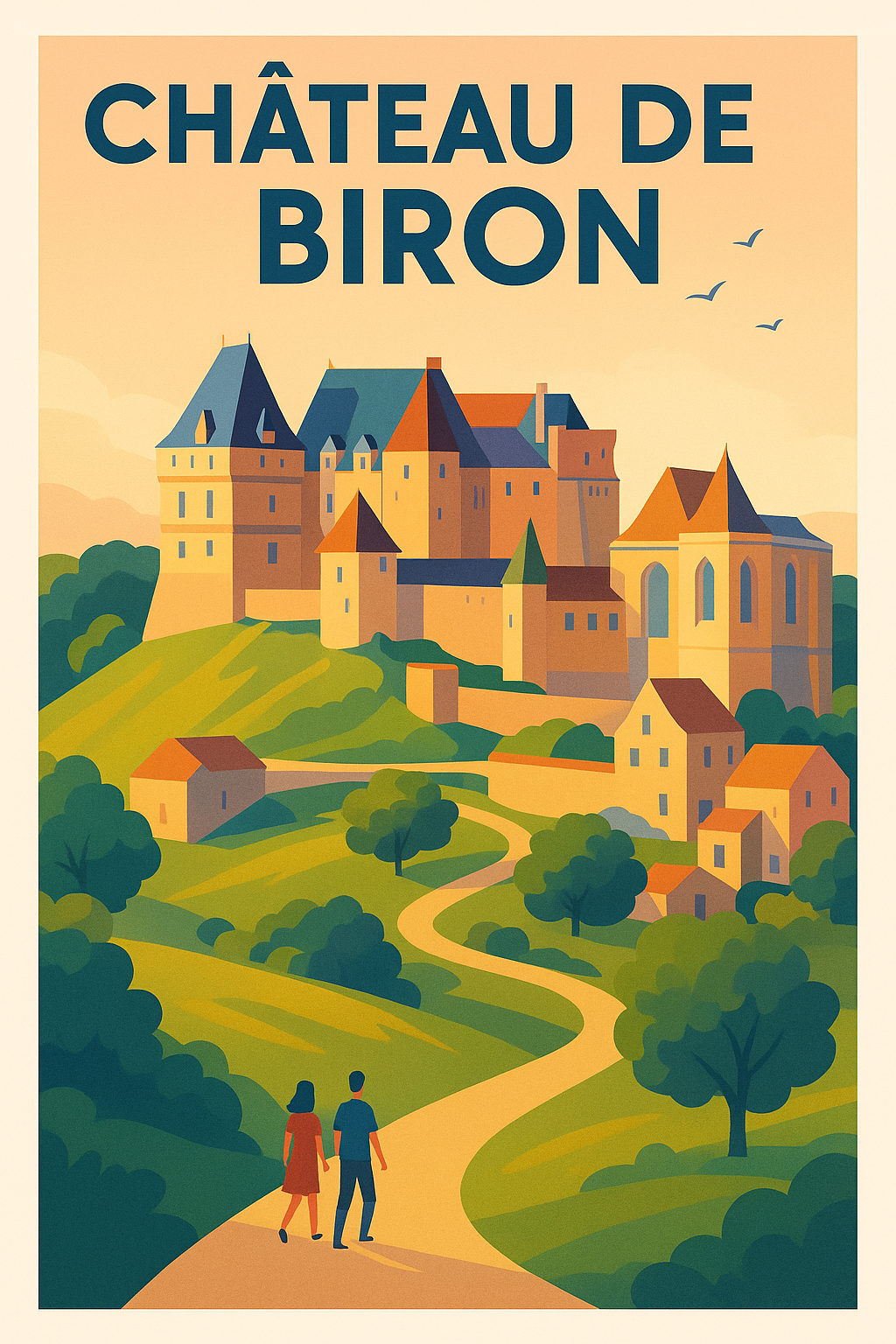 Affiche de Château de Biron - L'élégance historique du Périgord en affiche
