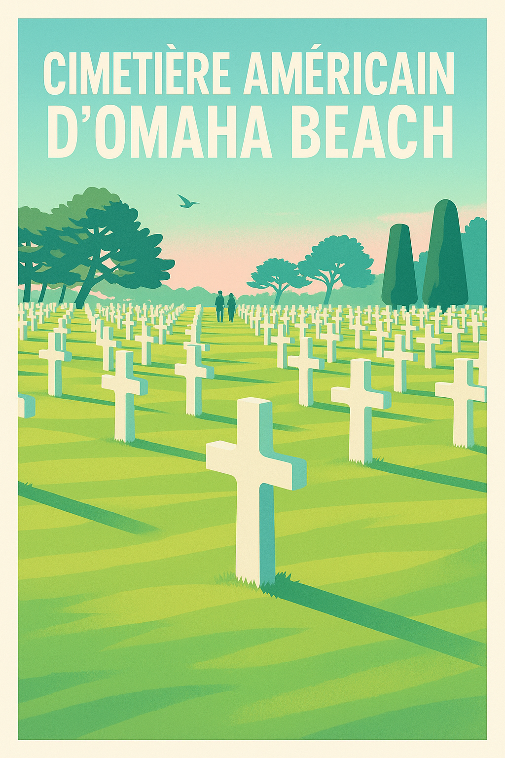 Affiche de Omaha Beach - Un hommage serein en Normandie