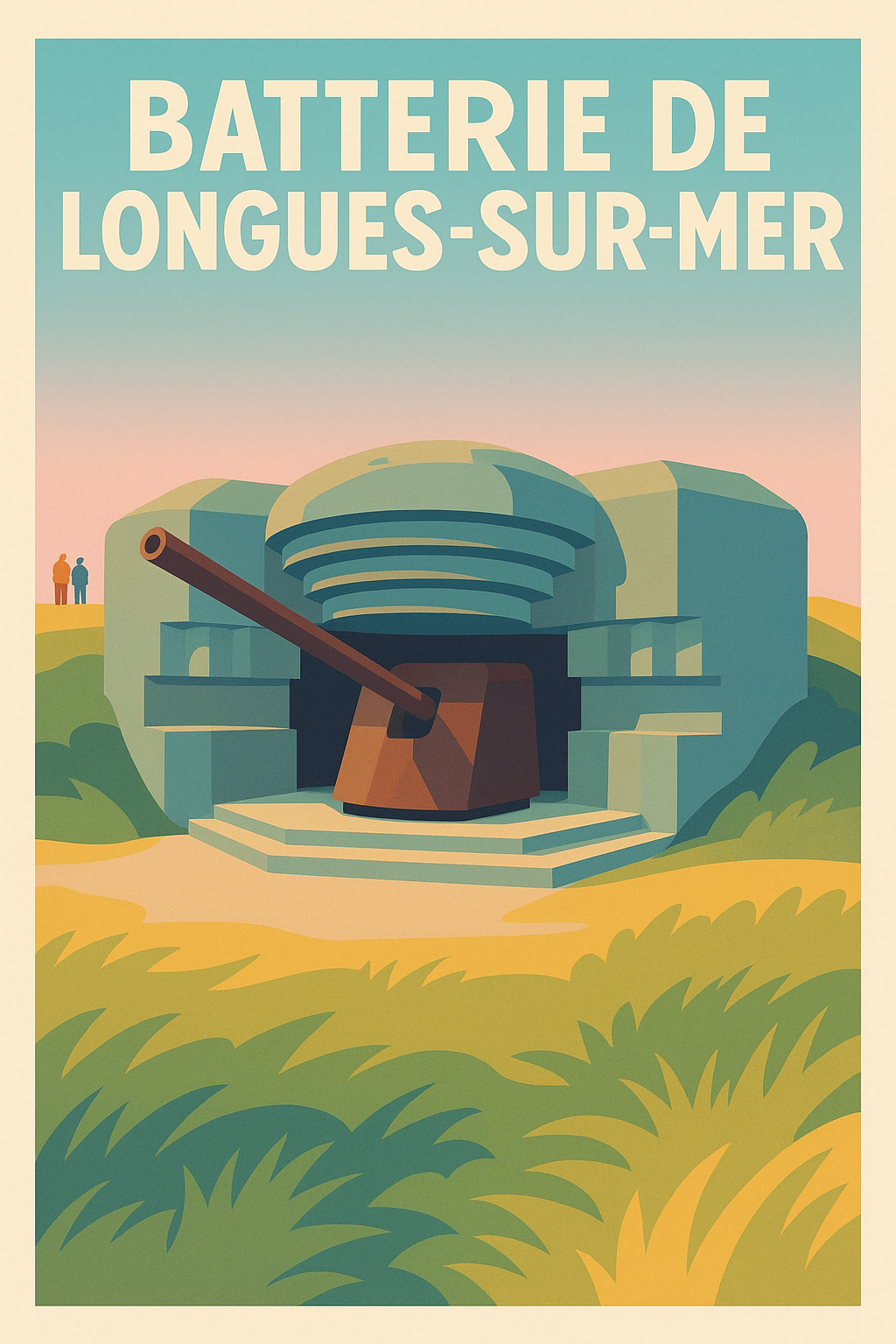 Affiche de Batterie de Longues-sur-Mer - Un vestige historique au cœur de la Normandie