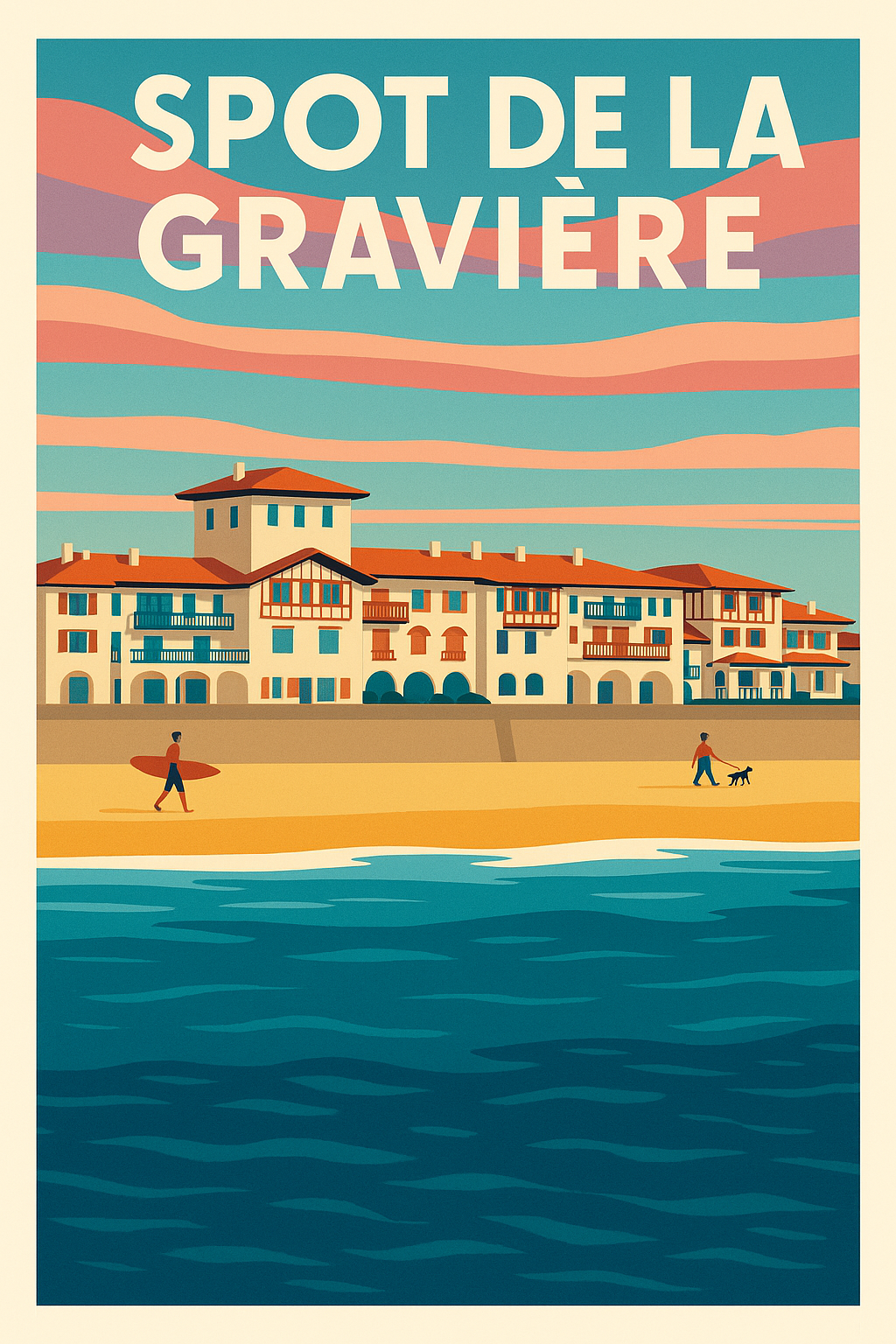 Affiche de Spot de la Gravière - L'esprit surf et l'élégance landaise