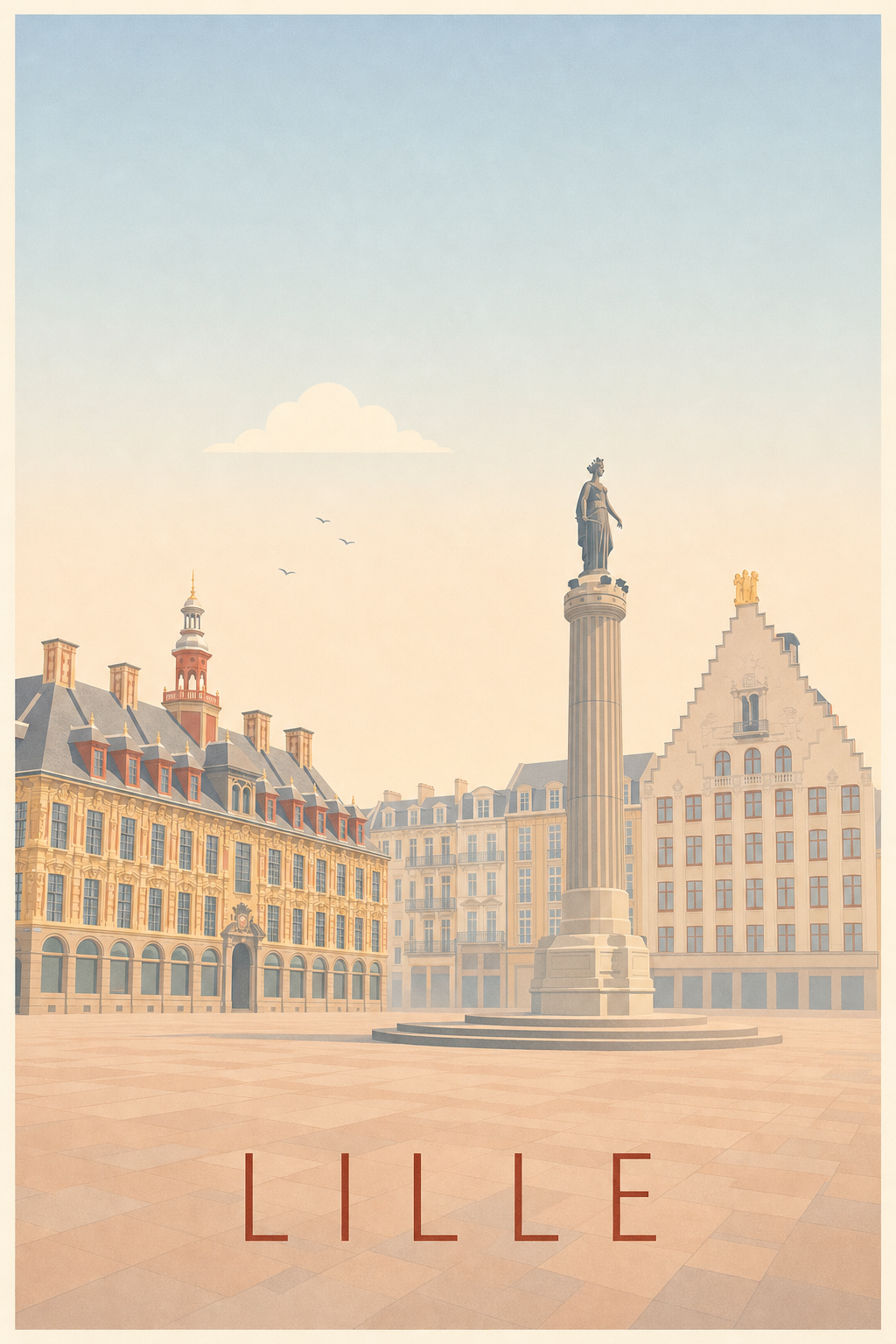 Poster de Lille, affiche Grand Place