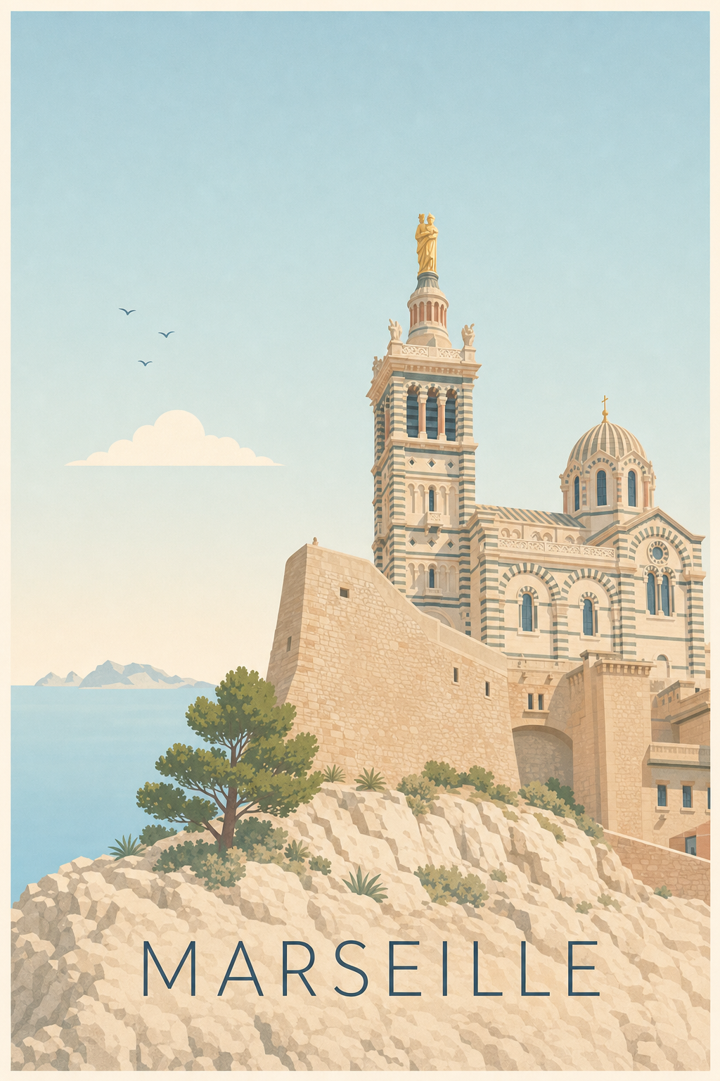 Affiche de Marseille, Notre-Dame de la Garde