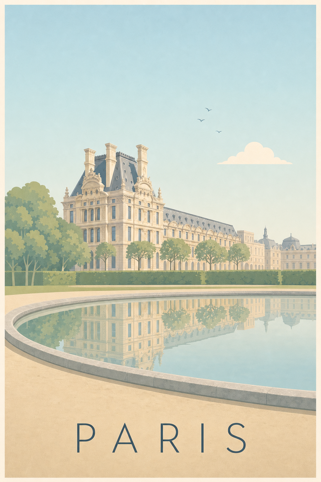 Affiche de Paris, poster du Jardin des Tuileries