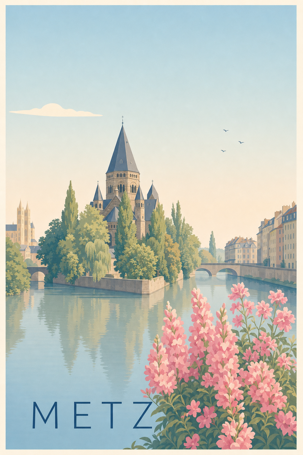 Affiche de Metz, poster Temple Neuf
