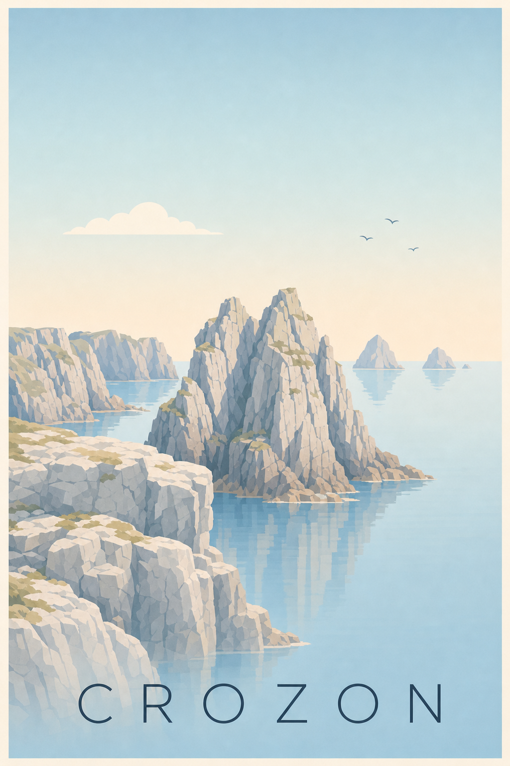 Affiche de Crozon, poster des falaises bretonnes