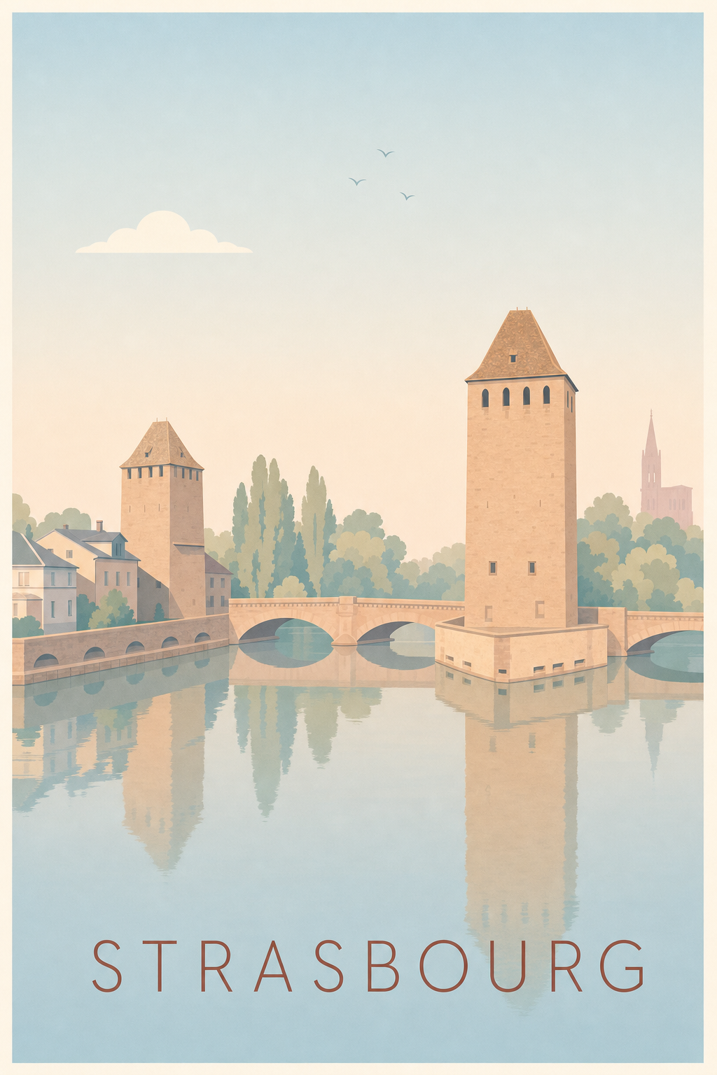 Affiche de Strasbourg, les Ponts Couverts en poster