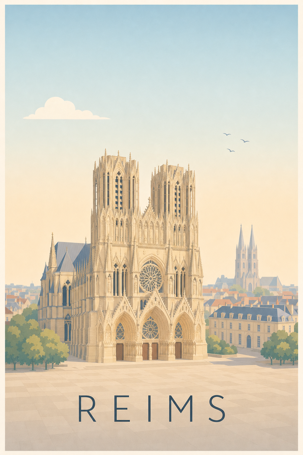 Affiche de Reims, la Cathédrale Notre-Dame