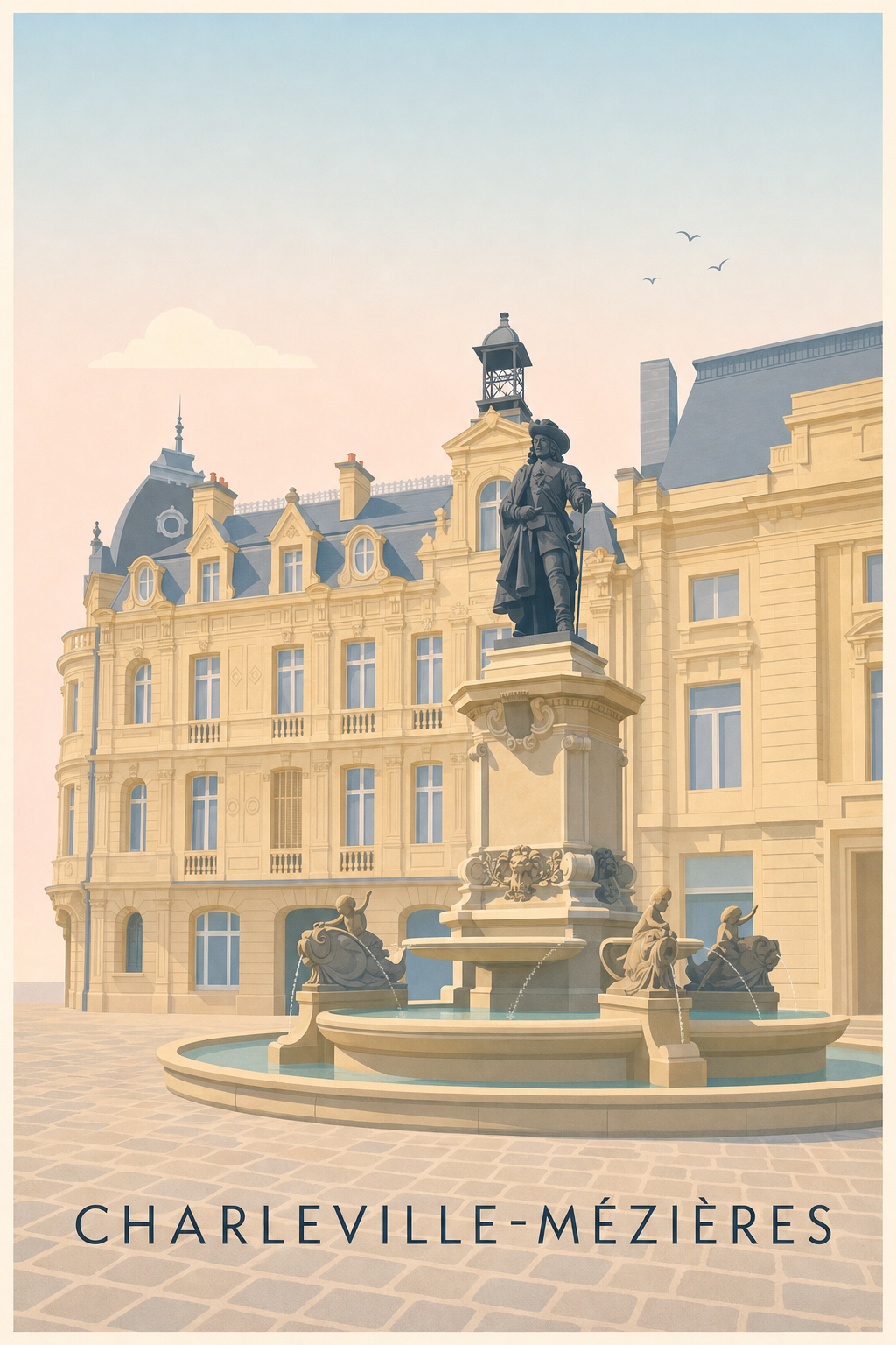 Affiche de Charleville-Mézières, poster place Ducale