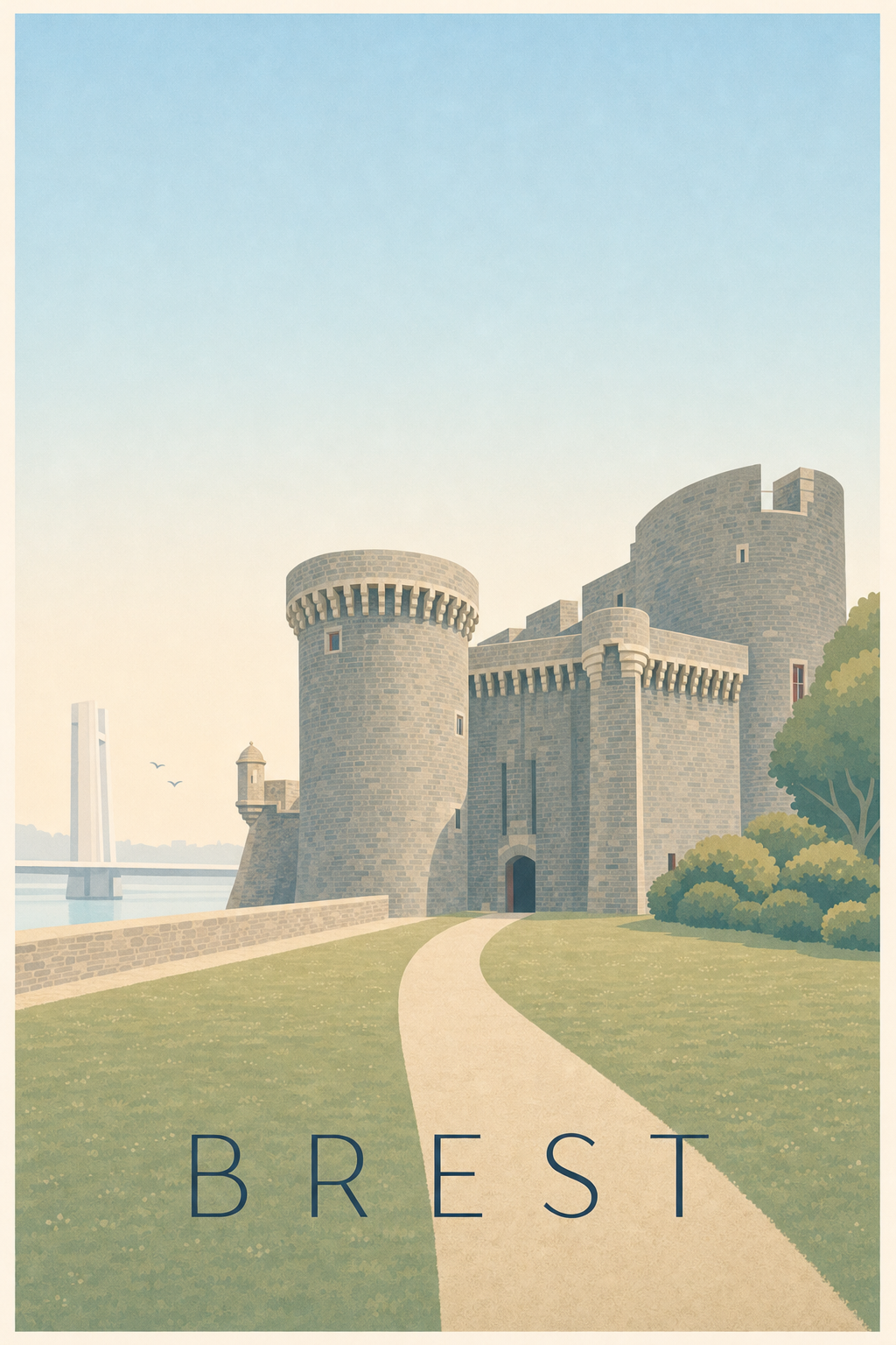 Affiche de Brest, poster du Château médiéval