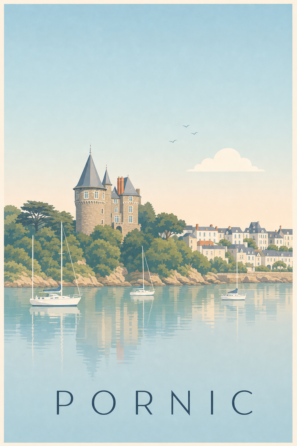 Affiche de Pornic, poster du château médiéval