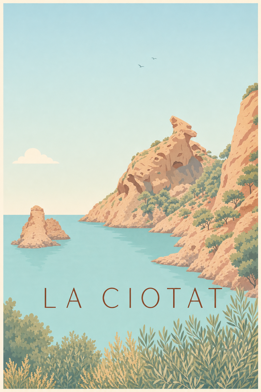 Affiche de La Ciotat, le rocher du Bec de l'Aigle