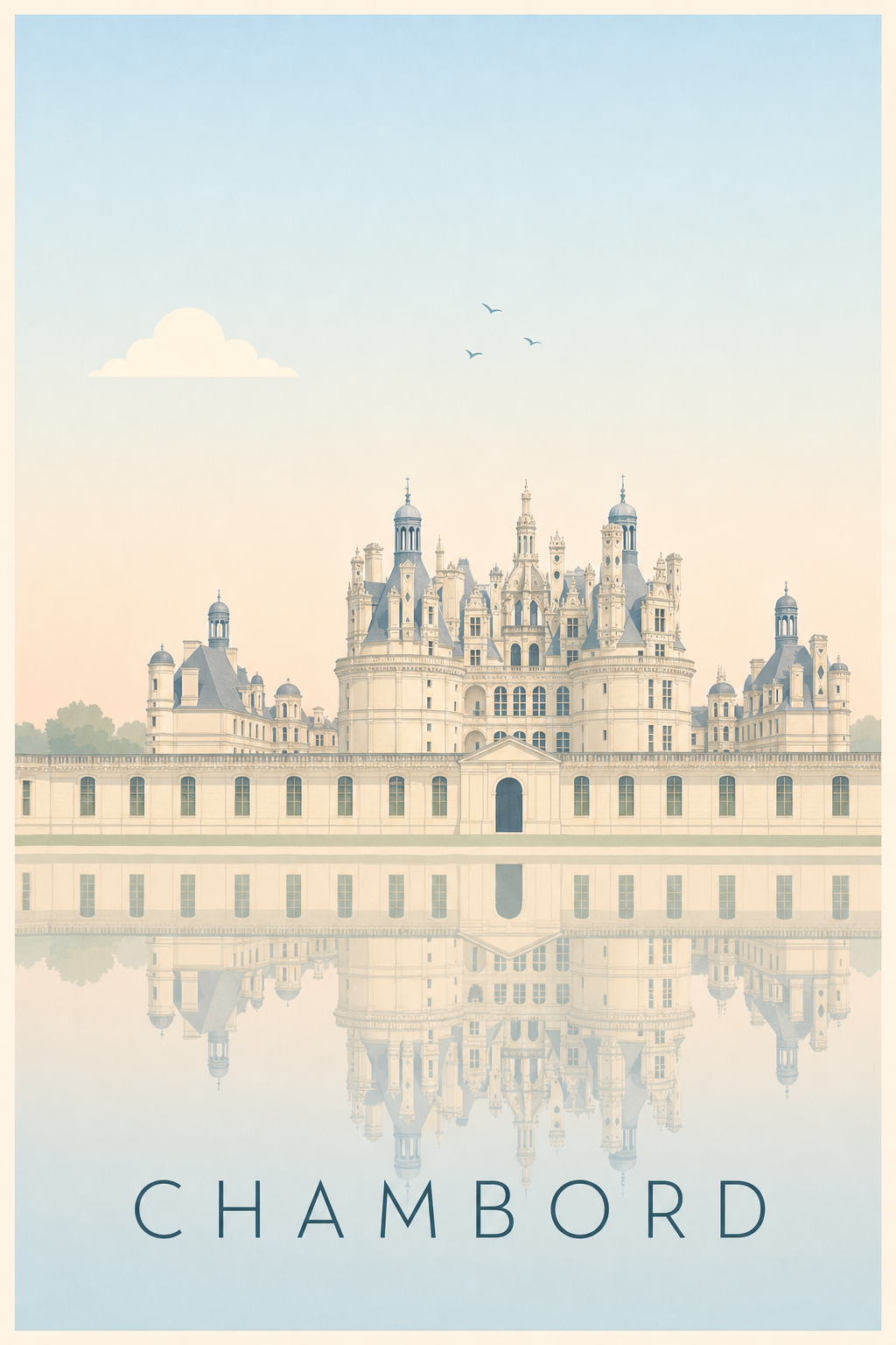 Affiche de Chambord, poster château de la Loire