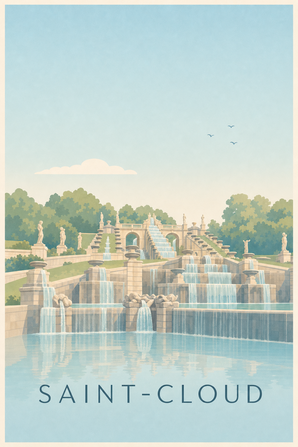 Affiche de Saint-Cloud, poster Grande Cascade