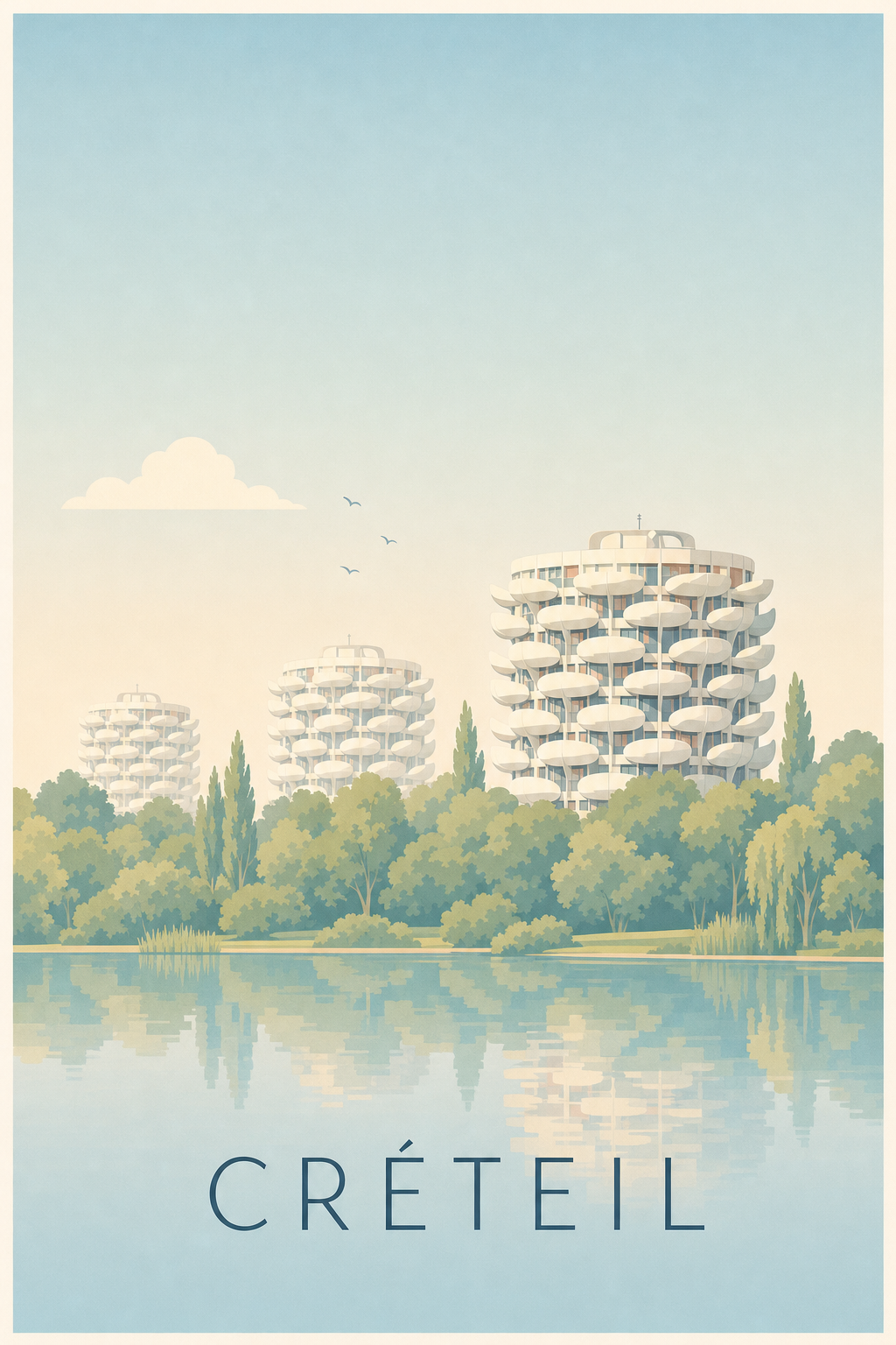 Affiche de Créteil, poster les tours Choux
