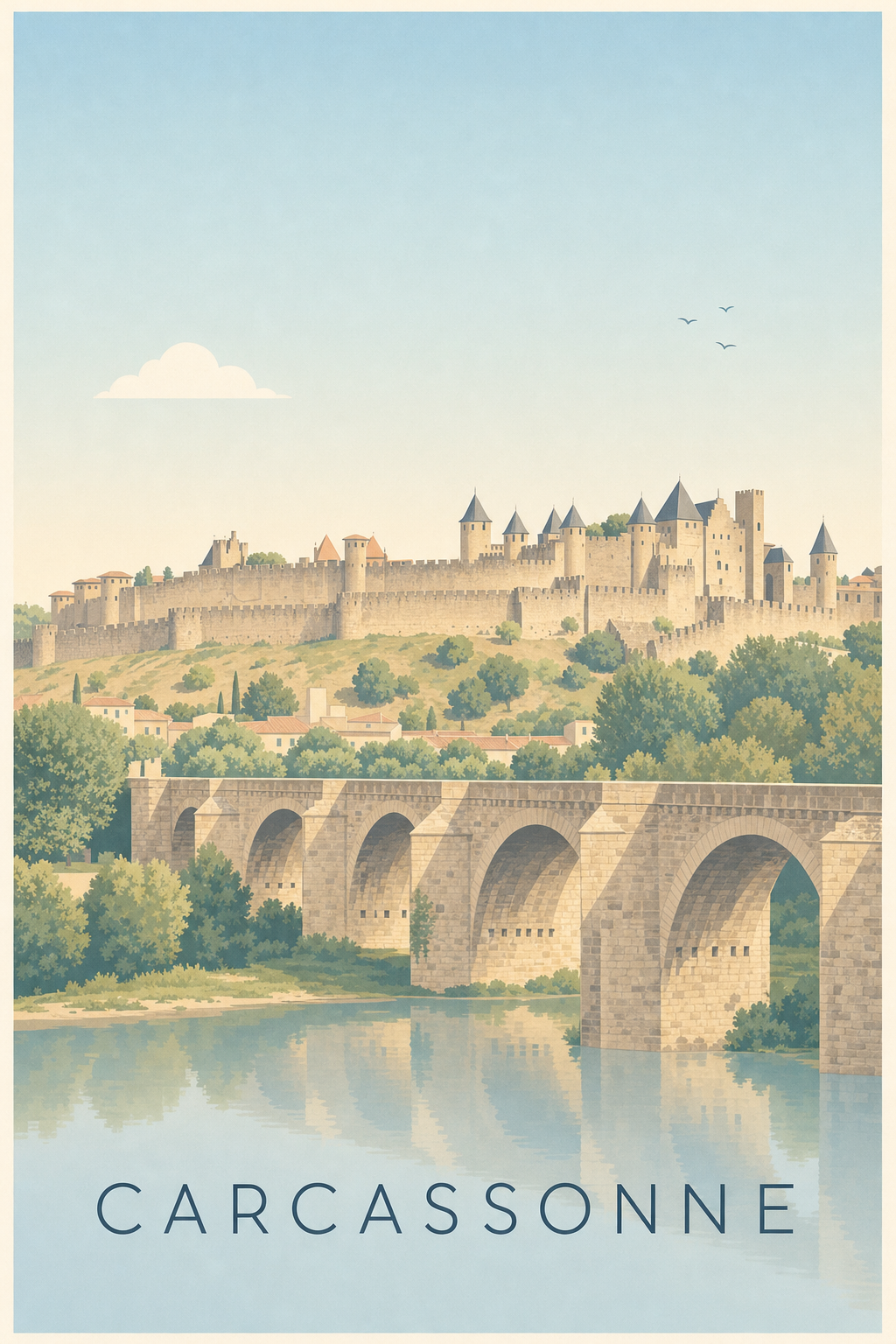 Affiche de Carcassonne, poster cité médiévale