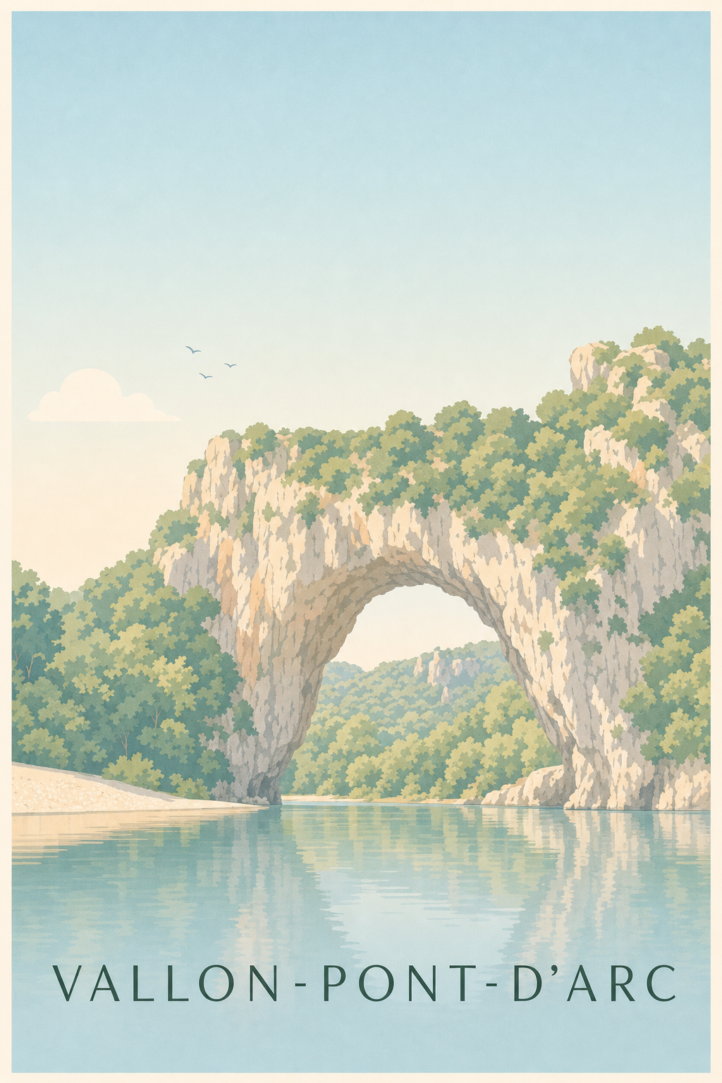 Affiche de Vallon-Pont-d'Arc, poster arche naturelle