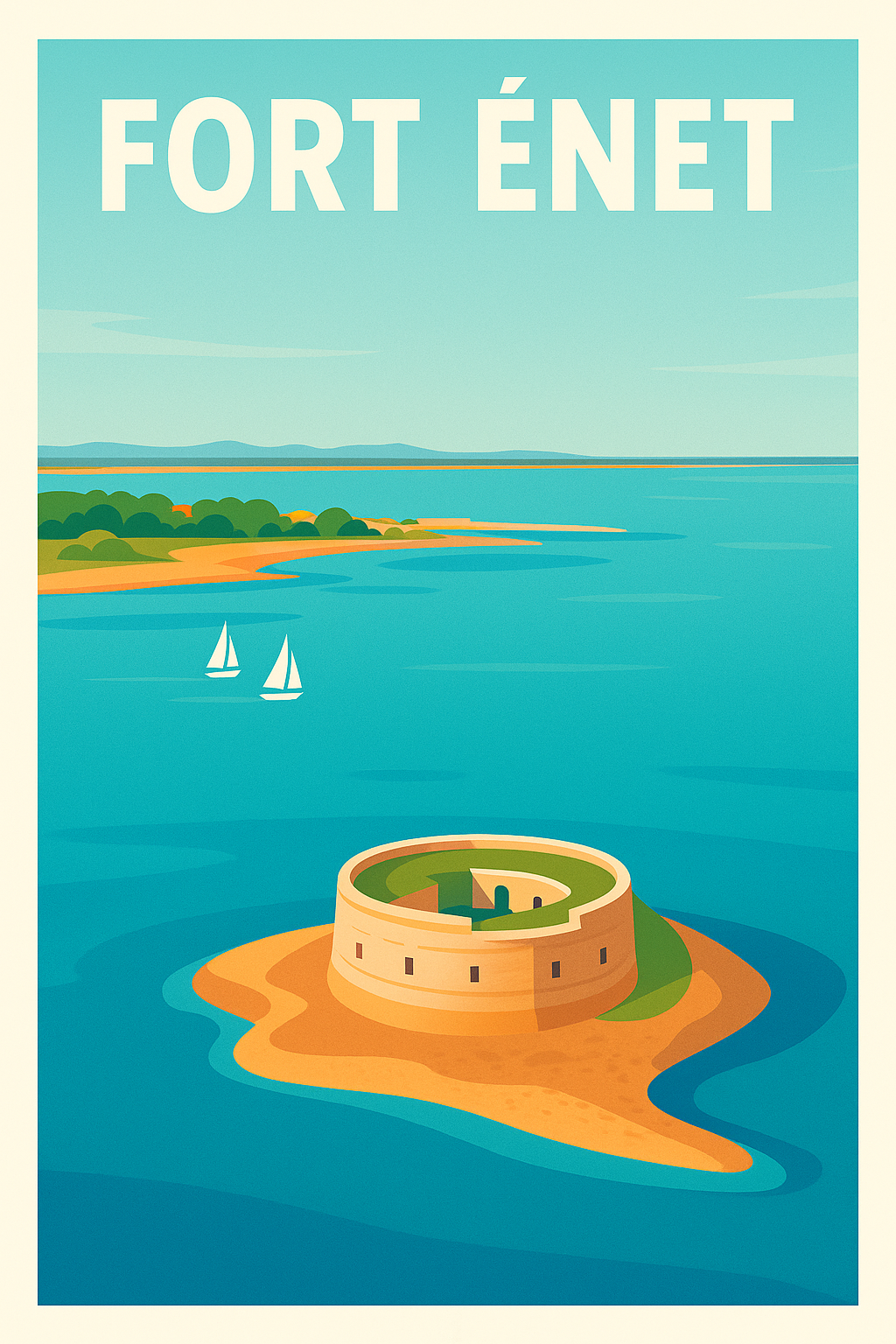 Affiche de Fort Énet - Une sentinelle historique au cœur de l'océan