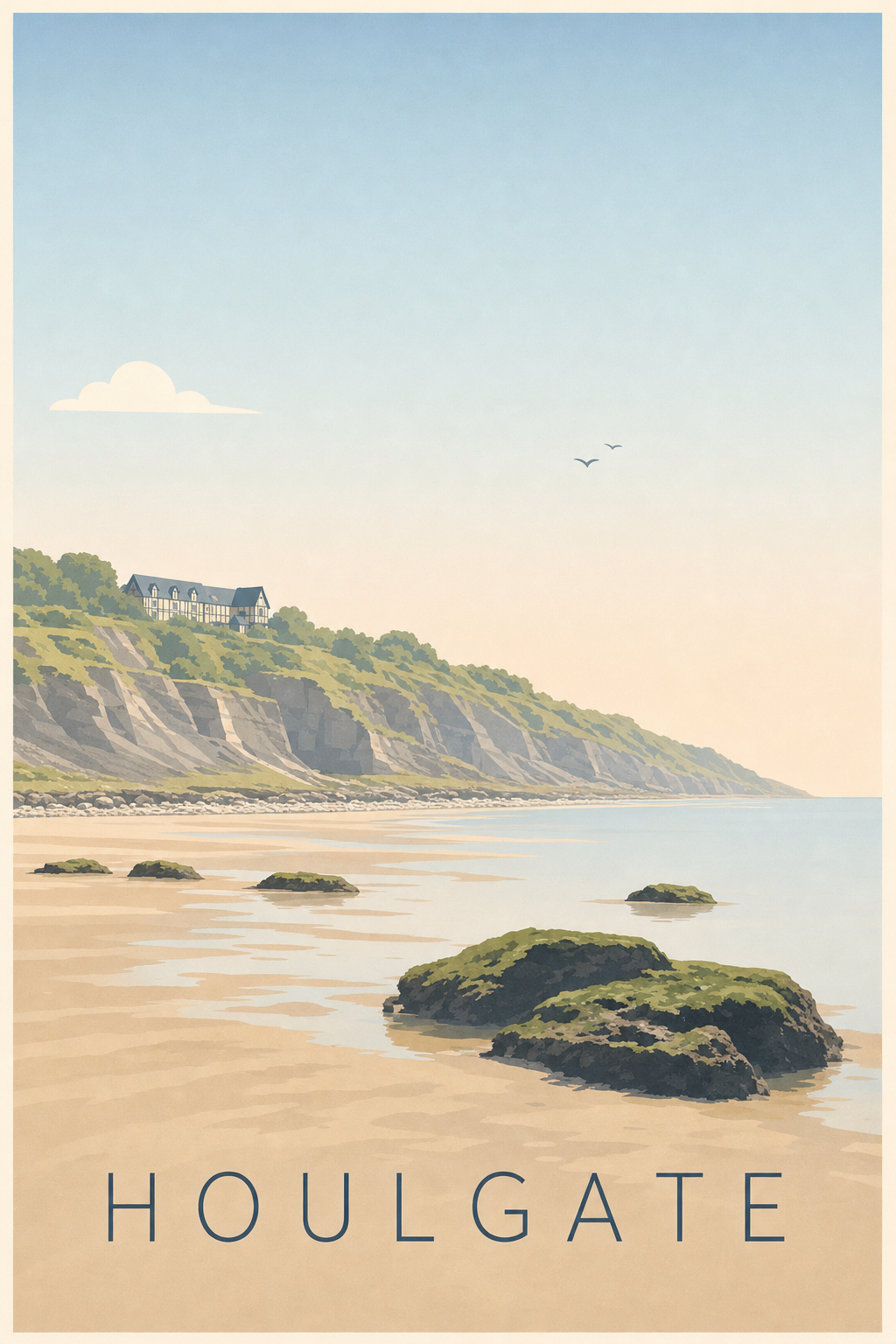 Affiche de Houlgate, poster des falaises