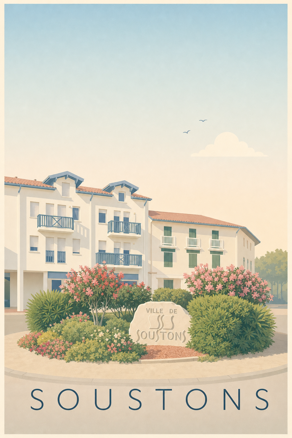 Affiche de Soustons, poster ville des Landes