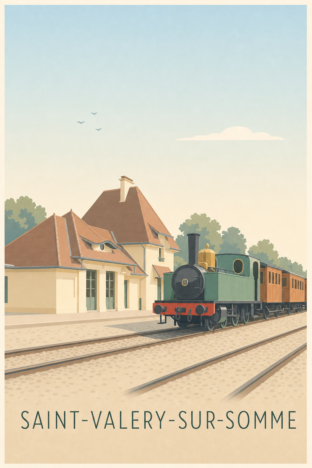 Poster de Saint-Valery-sur-Somme, petit train vapeur