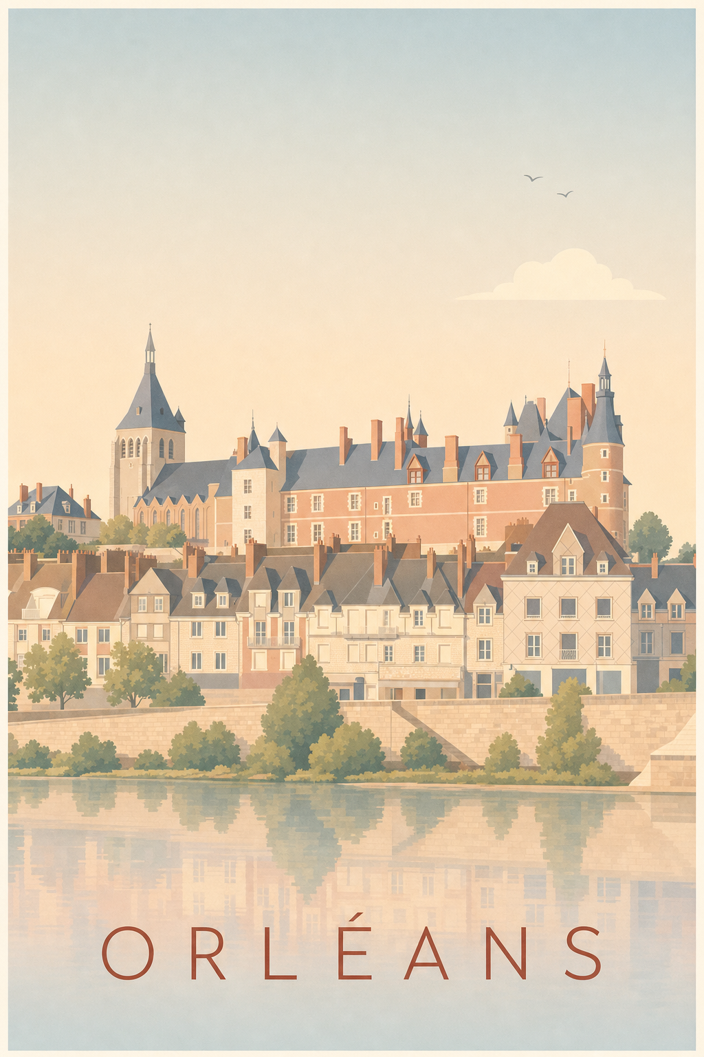 Affiche d'Orléans, poster quai de Loire