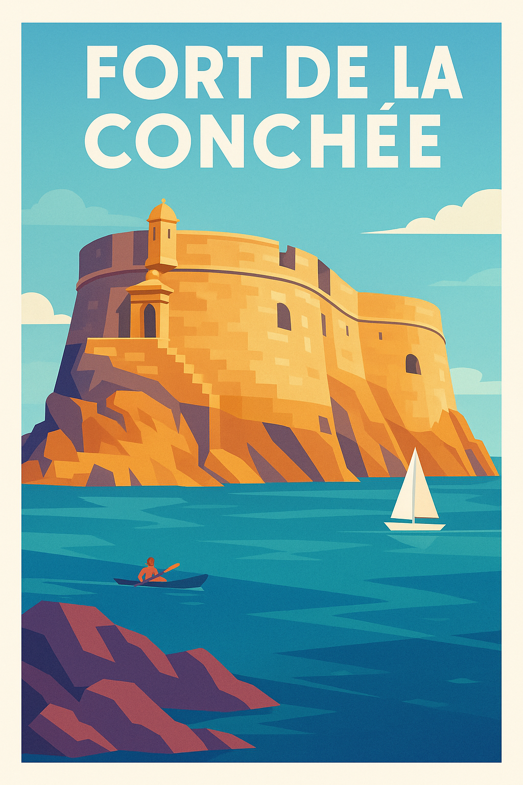 Affiche de Fort de la Conchée - Le vaisseau de pierre de Vauban en mer
