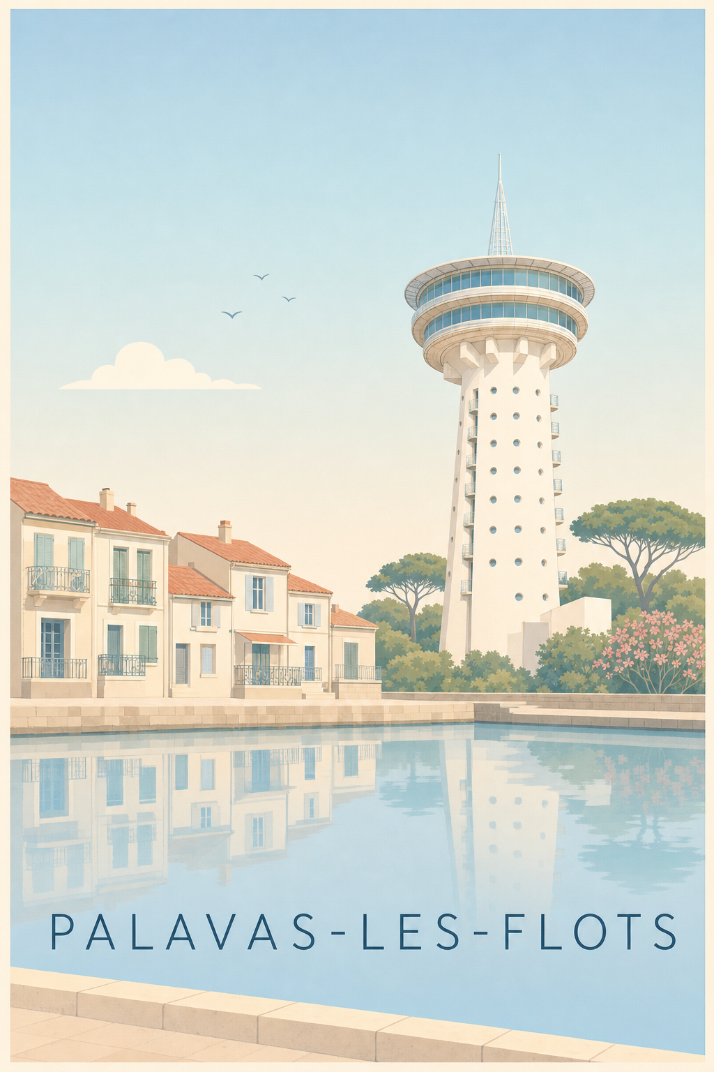 Affiche de Palavas-les-Flots, poster Phare de la Méditerranée