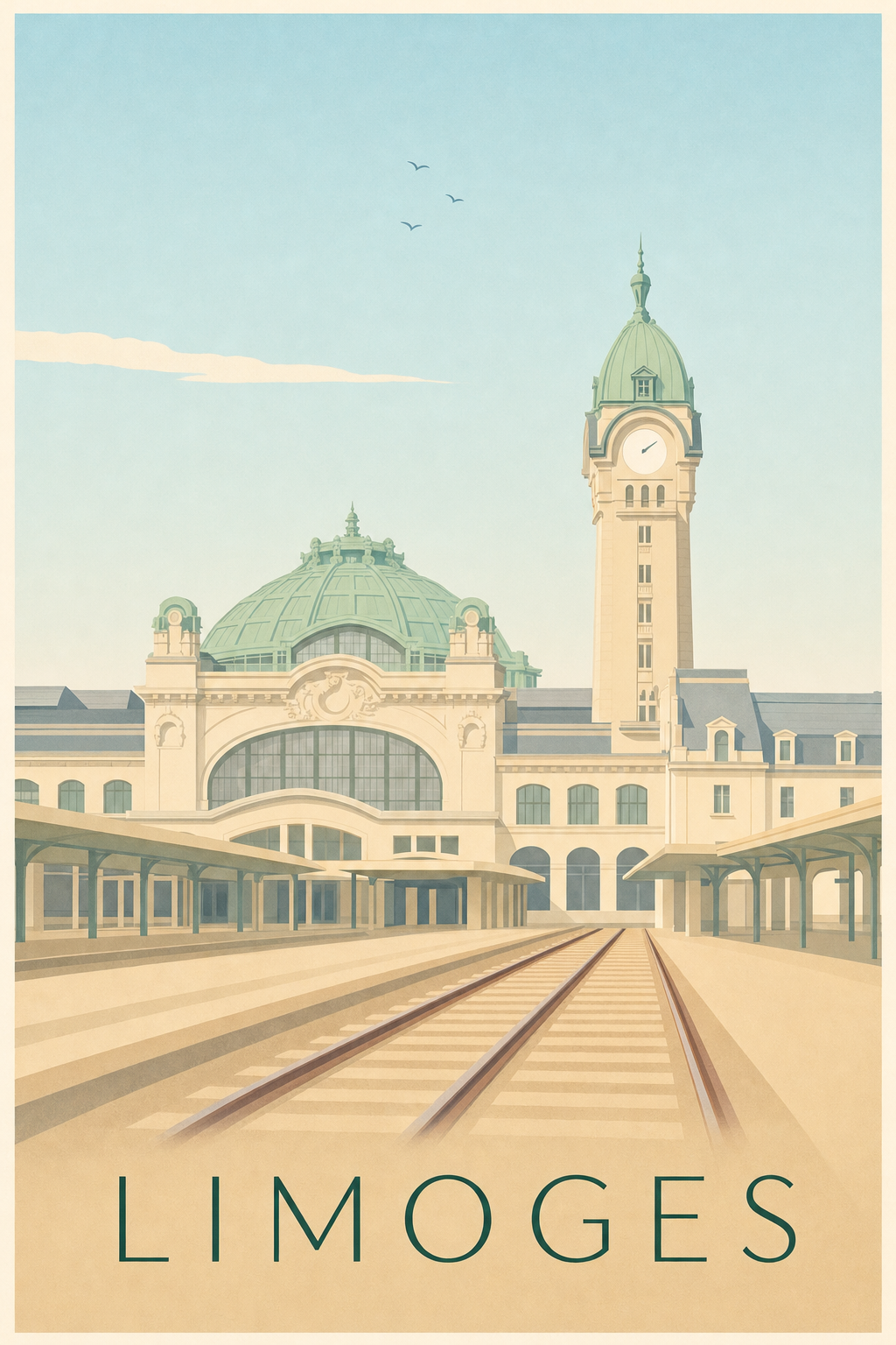 Affiche de Limoges, la Gare des Bénédictins