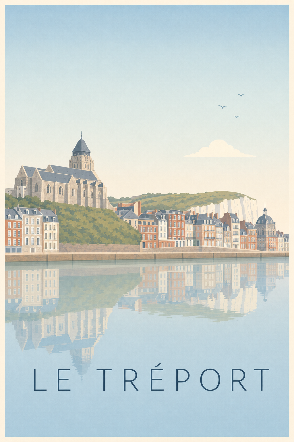 Affiche Le Tréport, poster falaises de craie