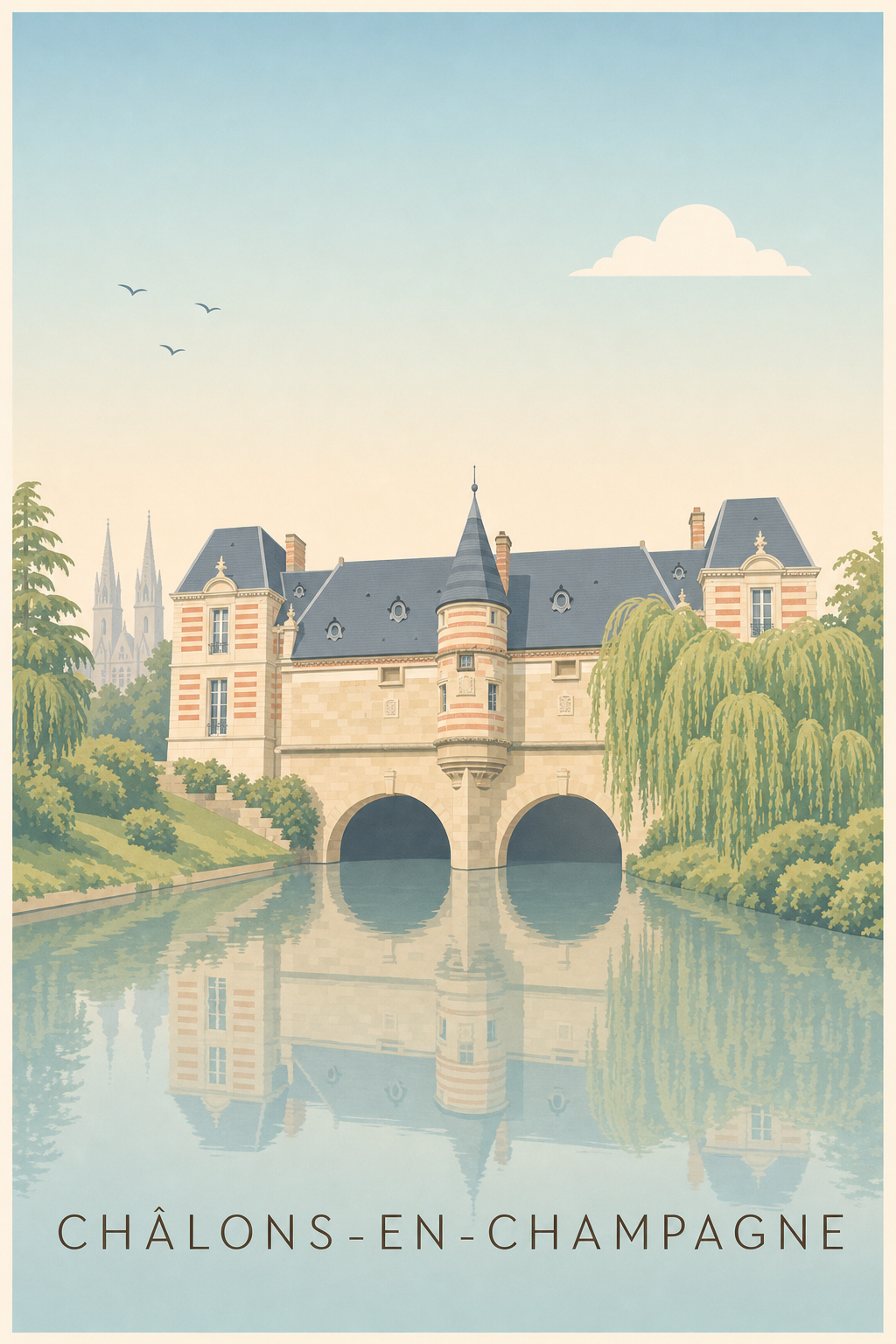 Affiche de Châlons-en-Champagne, poster pont du Mau