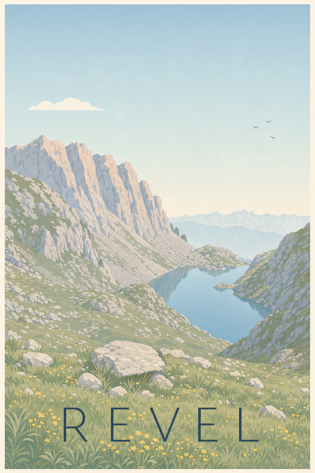 Affiche de Revel, poster lac et montagnes