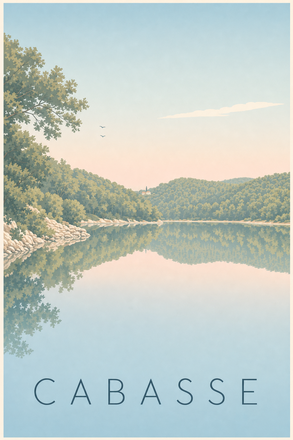Affiche de Cabasse, poster paysage du Var