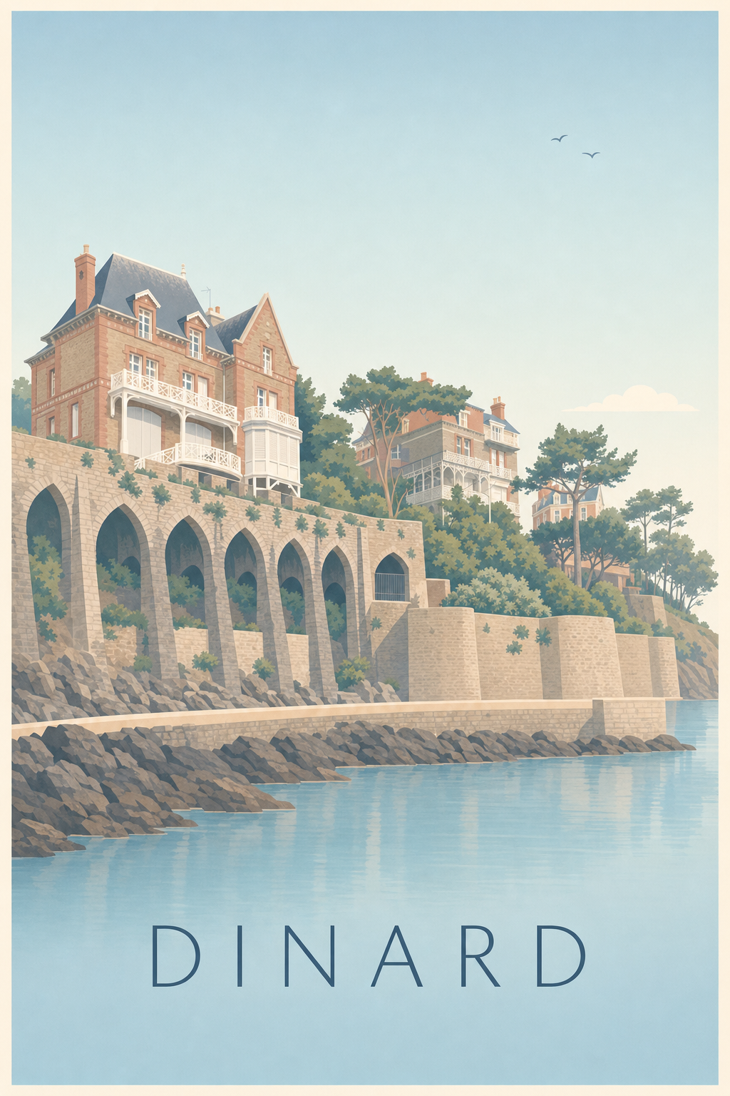 Affiche de Dinard, poster villas Belle Époque