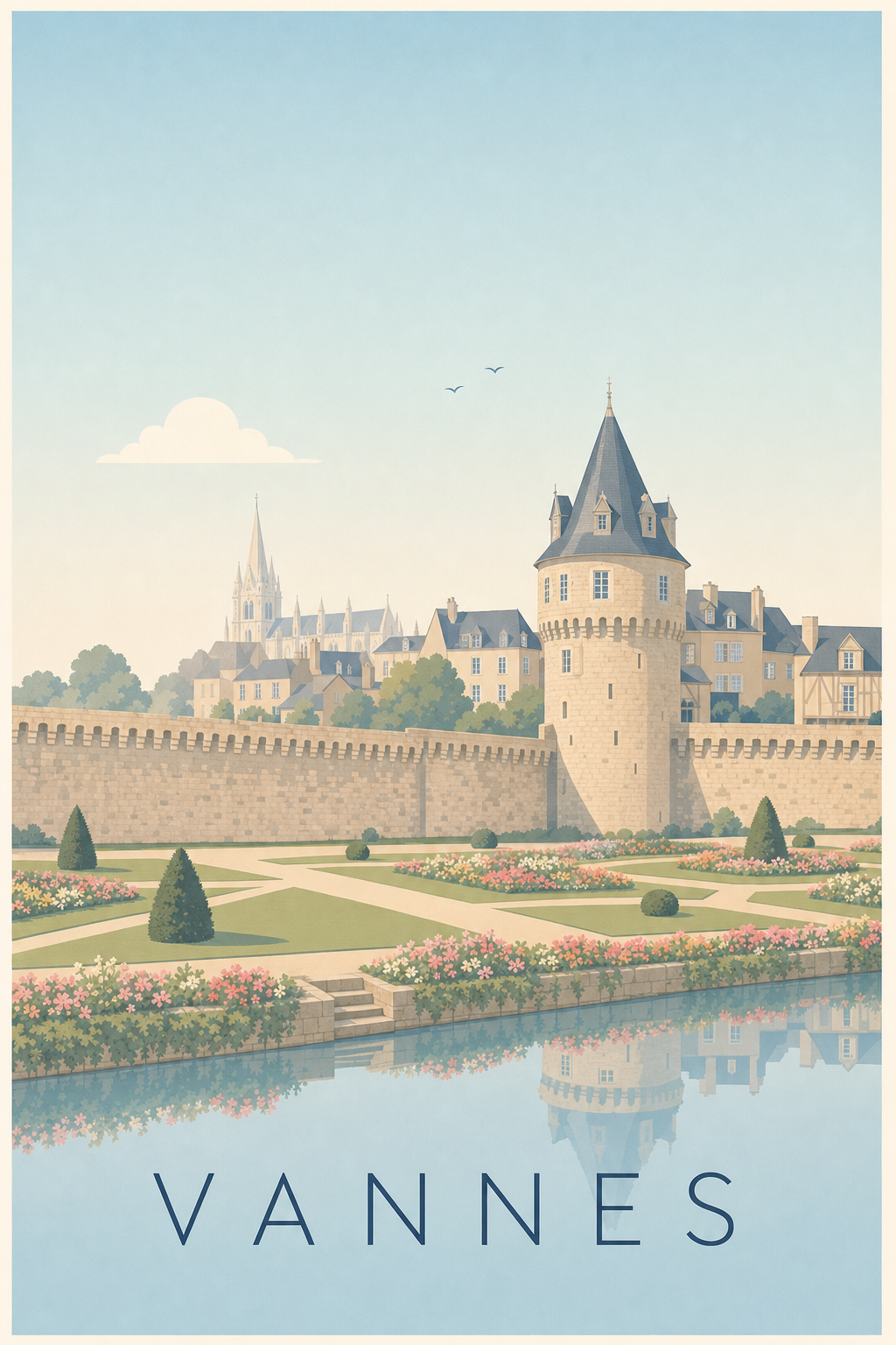 Affiche de Vannes, poster des remparts historiques