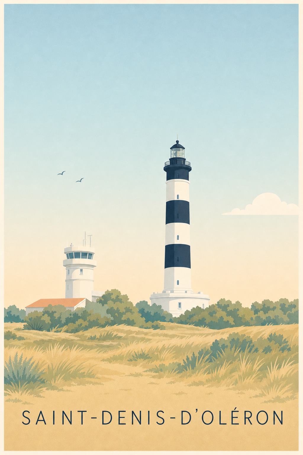Affiche de Saint-Denis-d'Oléron, poster phare de Chassiron