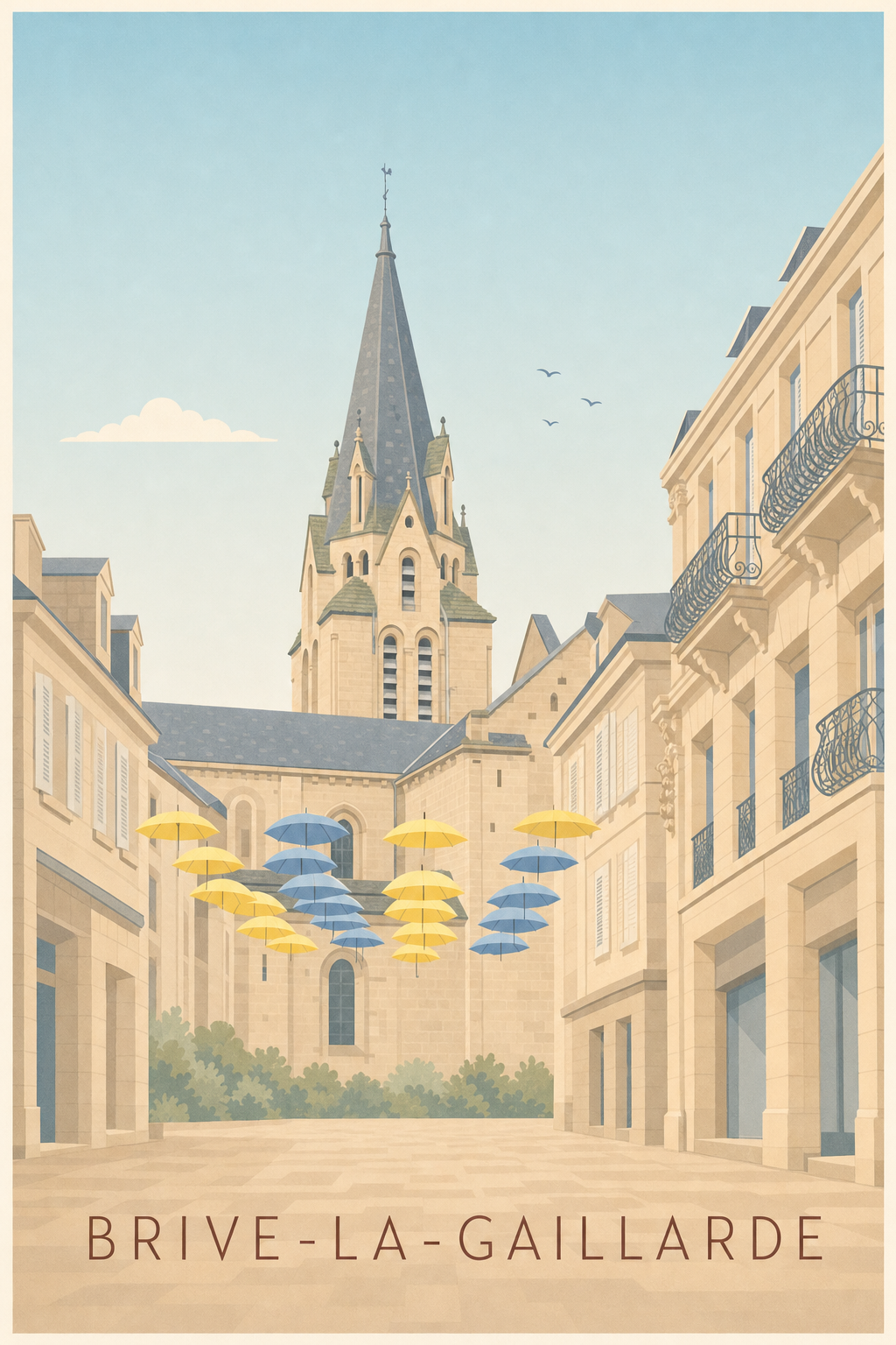 Affiche de Brive-la-Gaillarde, poster collégiale