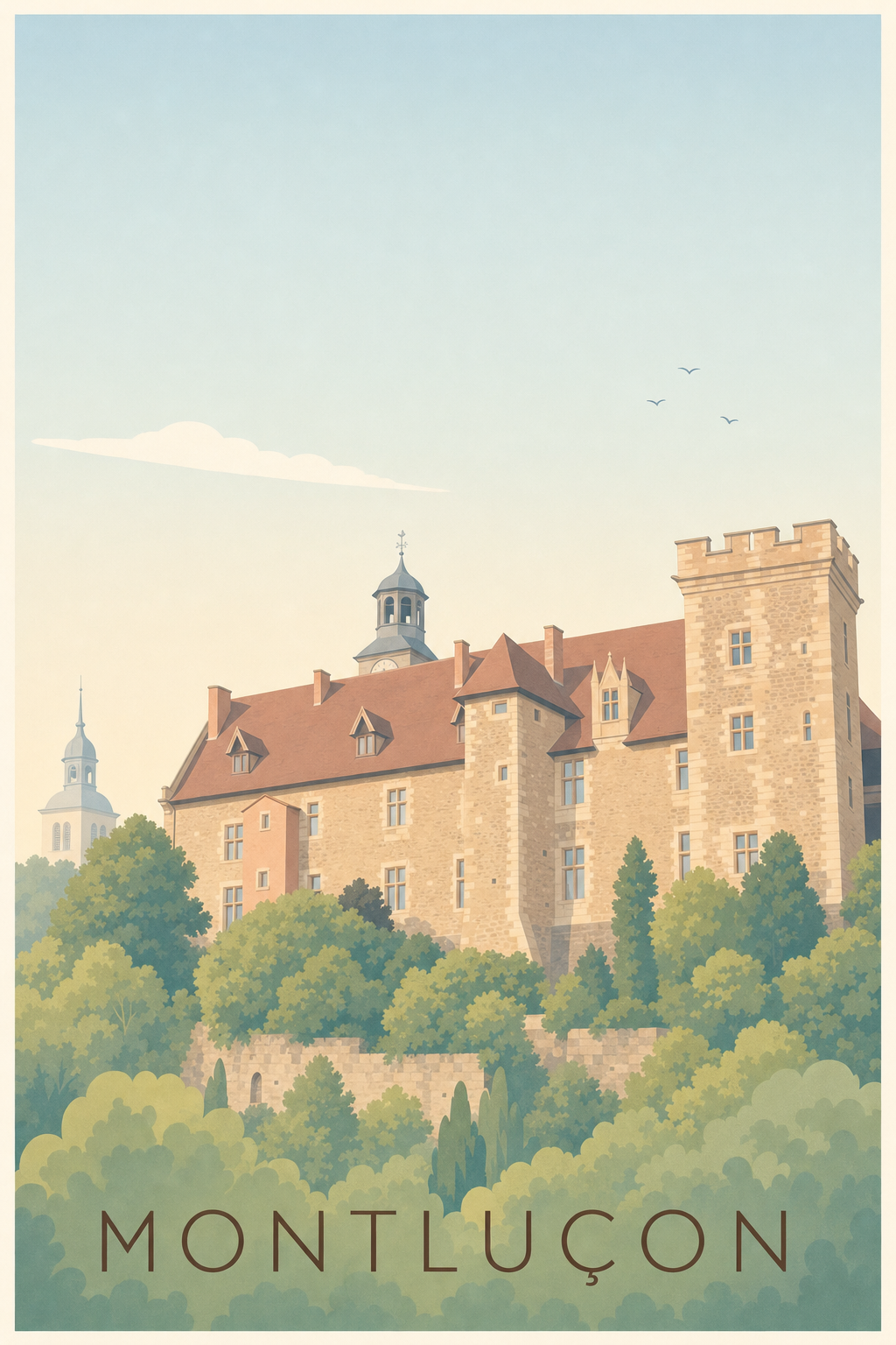 Affiche de Montluçon, poster château des ducs