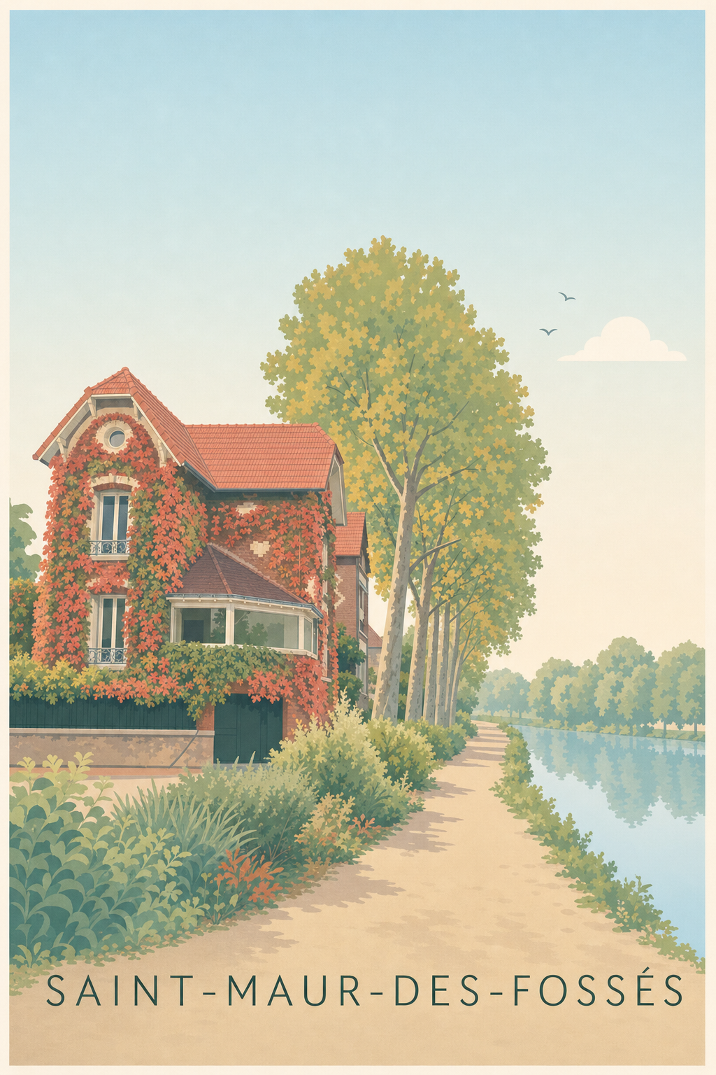 Affiche de Saint-Maur-des-Fossés, poster bords de Marne