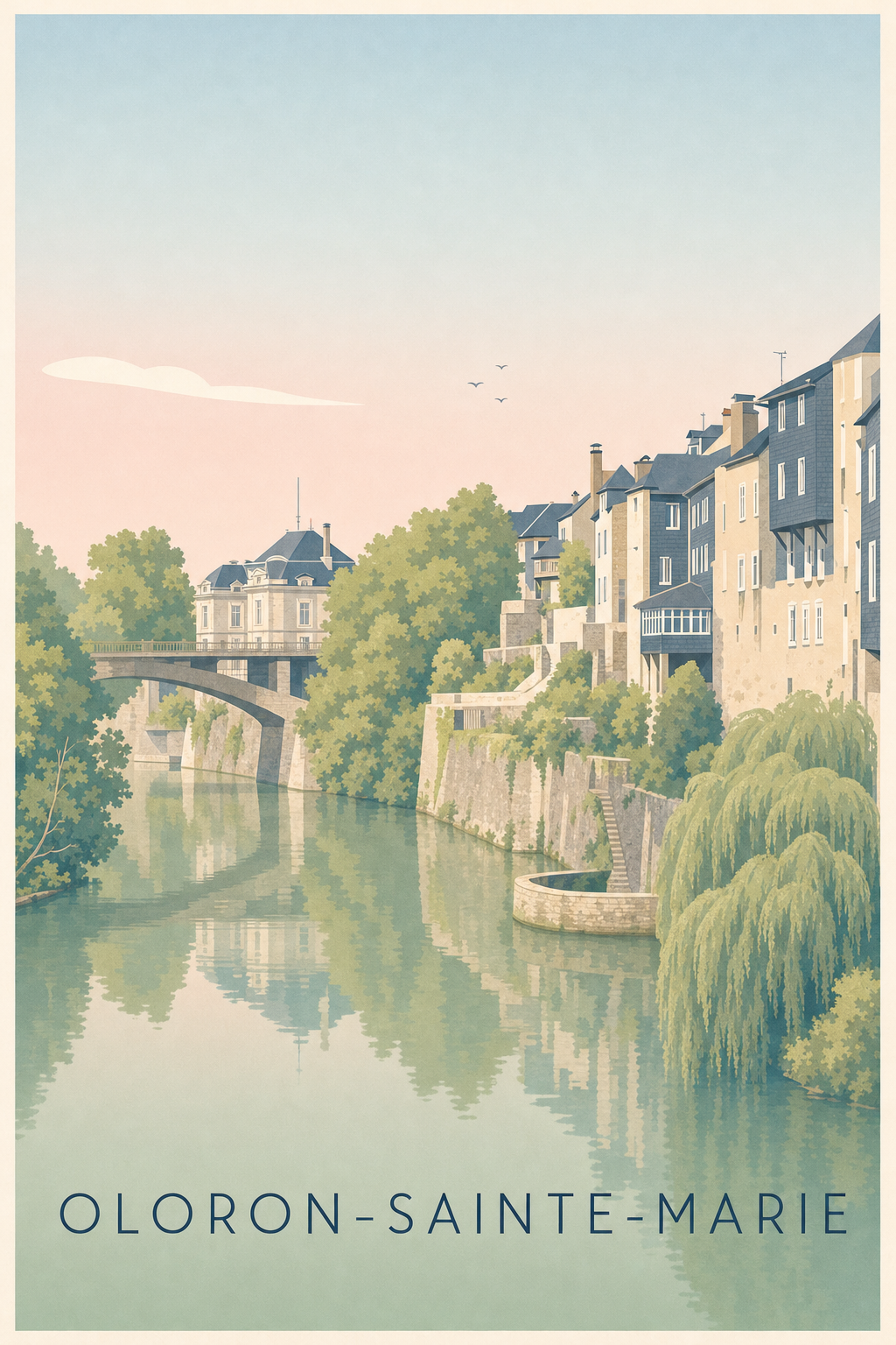 Affiche d'Oloron-Sainte-Marie, poster des Pyrénées