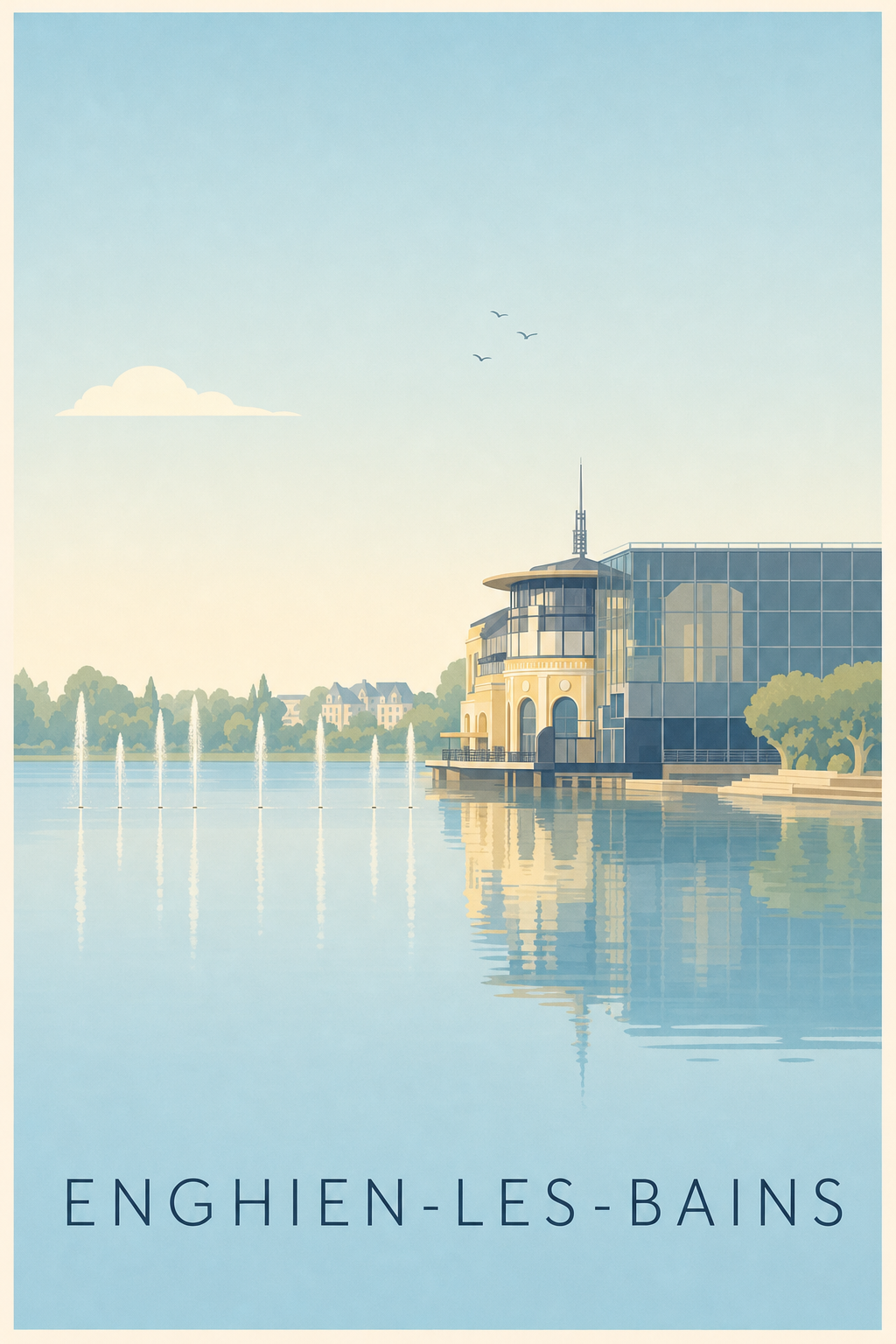 Affiche d'Enghien-les-Bains, poster du Casino