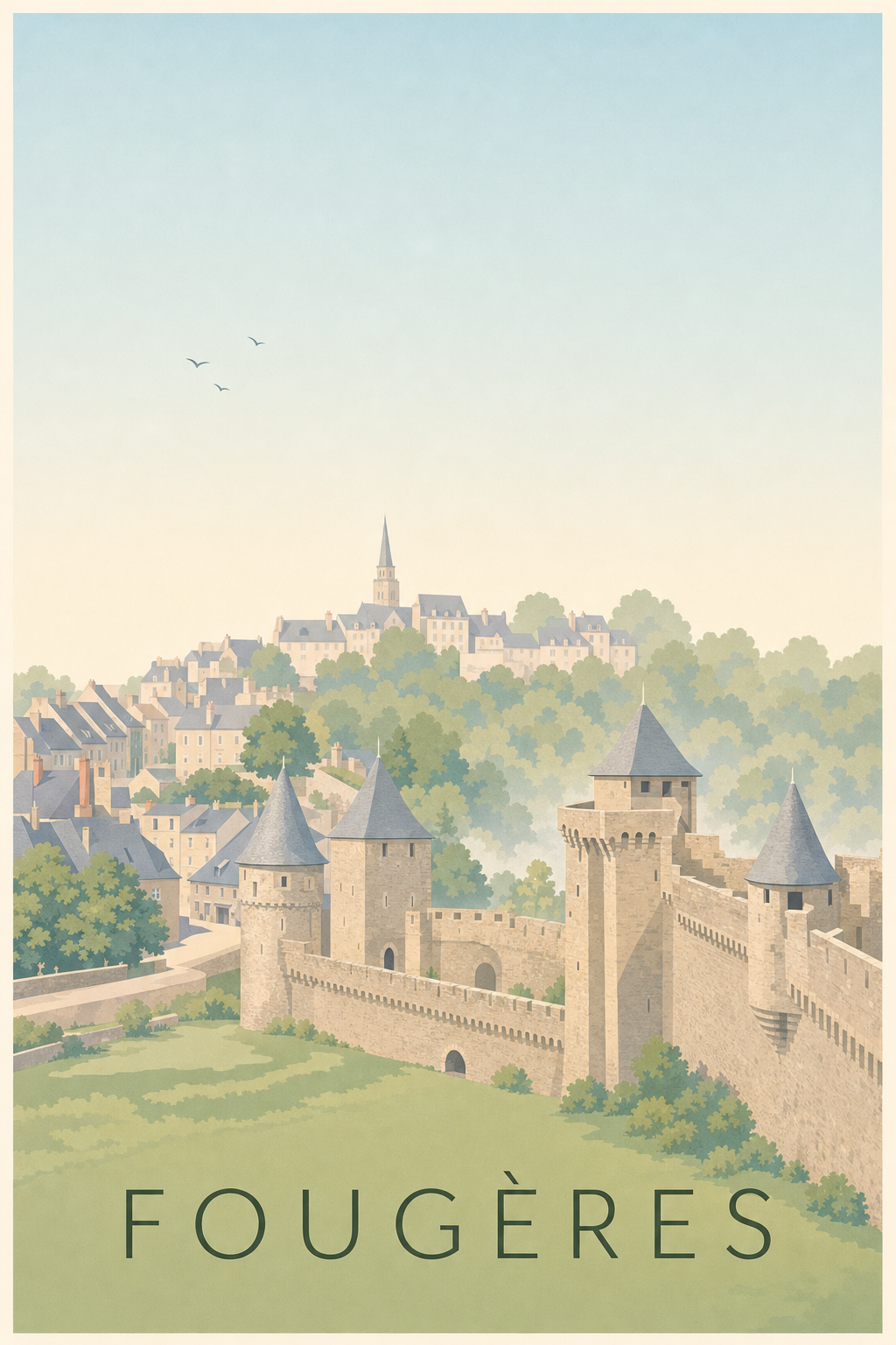 Affiche de Fougères, poster château médiéval